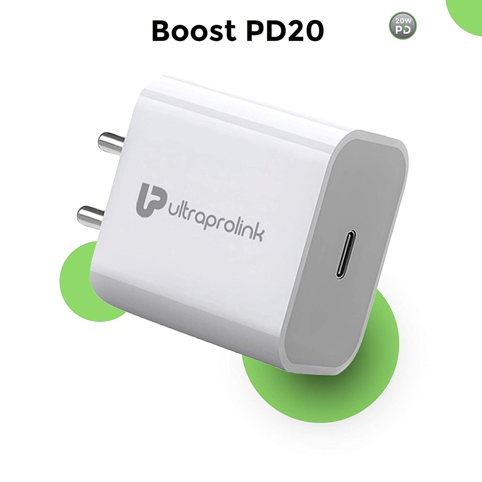 UltraProlink Boost 20W Type C Fast Charger (Adapter Only, Built-in Smart Chip, White)_4