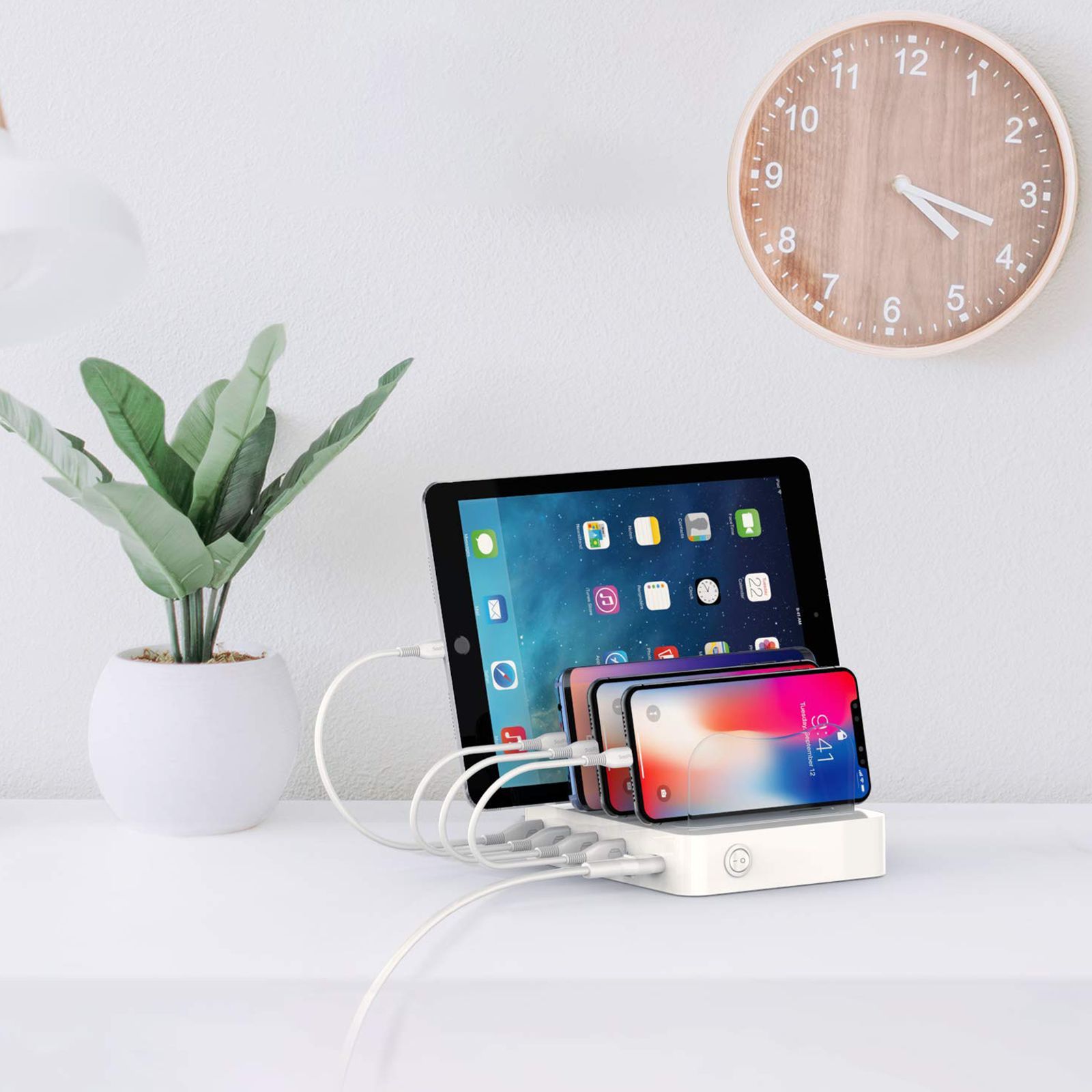Soopii 22W Type A 4-Port Fast Charging Station (Type A to Type C, Type A to Micro USB & Type A to Lightning Cable, VoltageBoost Technology, White) Soopii 22W Type A 4-Port Fast Charging Station (Type A to Type C, Type A to Micro USB & Type A to Lightning Cable, VoltageBoost Technology, White)_7