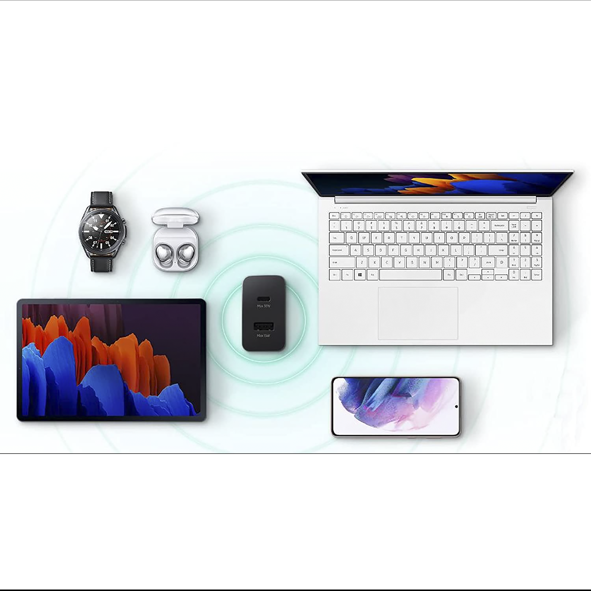 SAMSUNG Duo TA220 35W Type A & Type C 2-Port Fast Charger (Adapter Only, Support PD 3.0 PPS, Black)_7