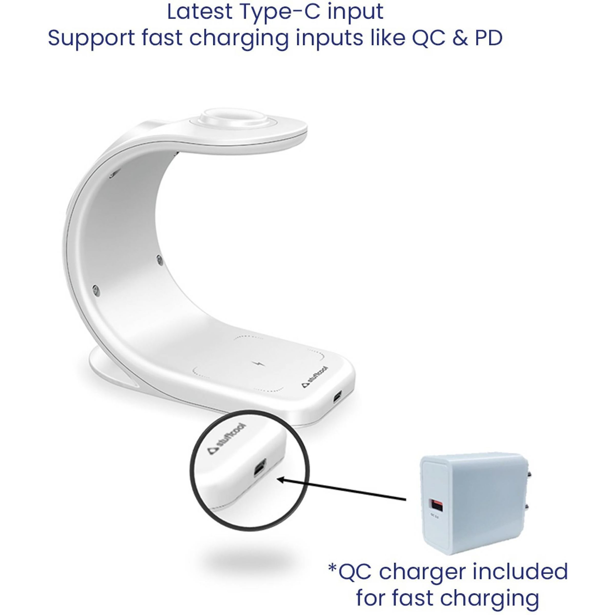 Stuffcool 18W 3-in-1 Wireless Charger for iOS, Android, Earbuds (Qi Compatible, White) Stuffcool 18W 3-in-1 Wireless Charger for iOS, Android, Earbuds (Qi Compatible, White)_6