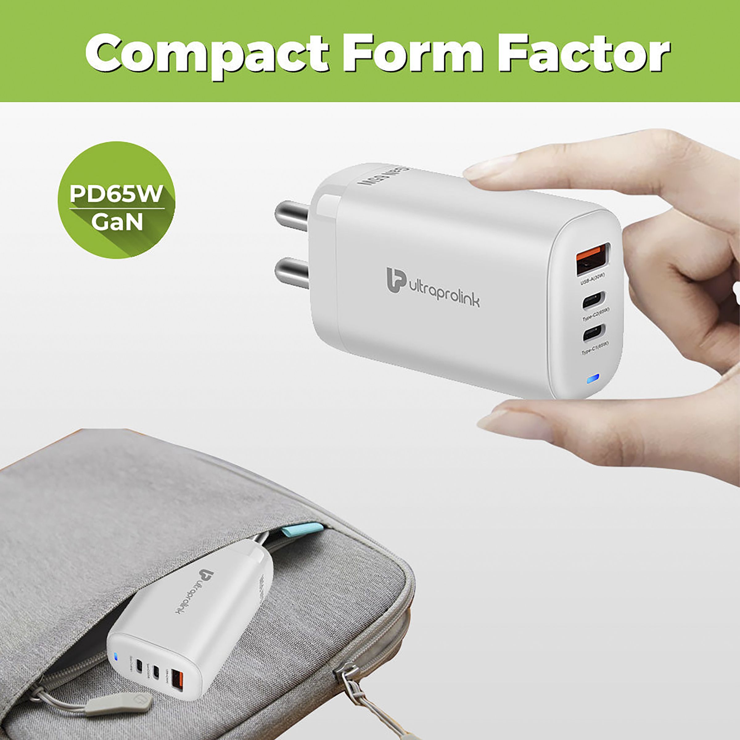 UltraProlink Boost GaN 65W Type A & Type C 3-Port Fast Charger (Type C to Type C Cable, Multi-Layer Protection, White) UltraProlink Boost GaN 65W Type A & Type C 3-Port Fast Charger (Type C to Type C Cable, Multi-Layer Protection, White)_10