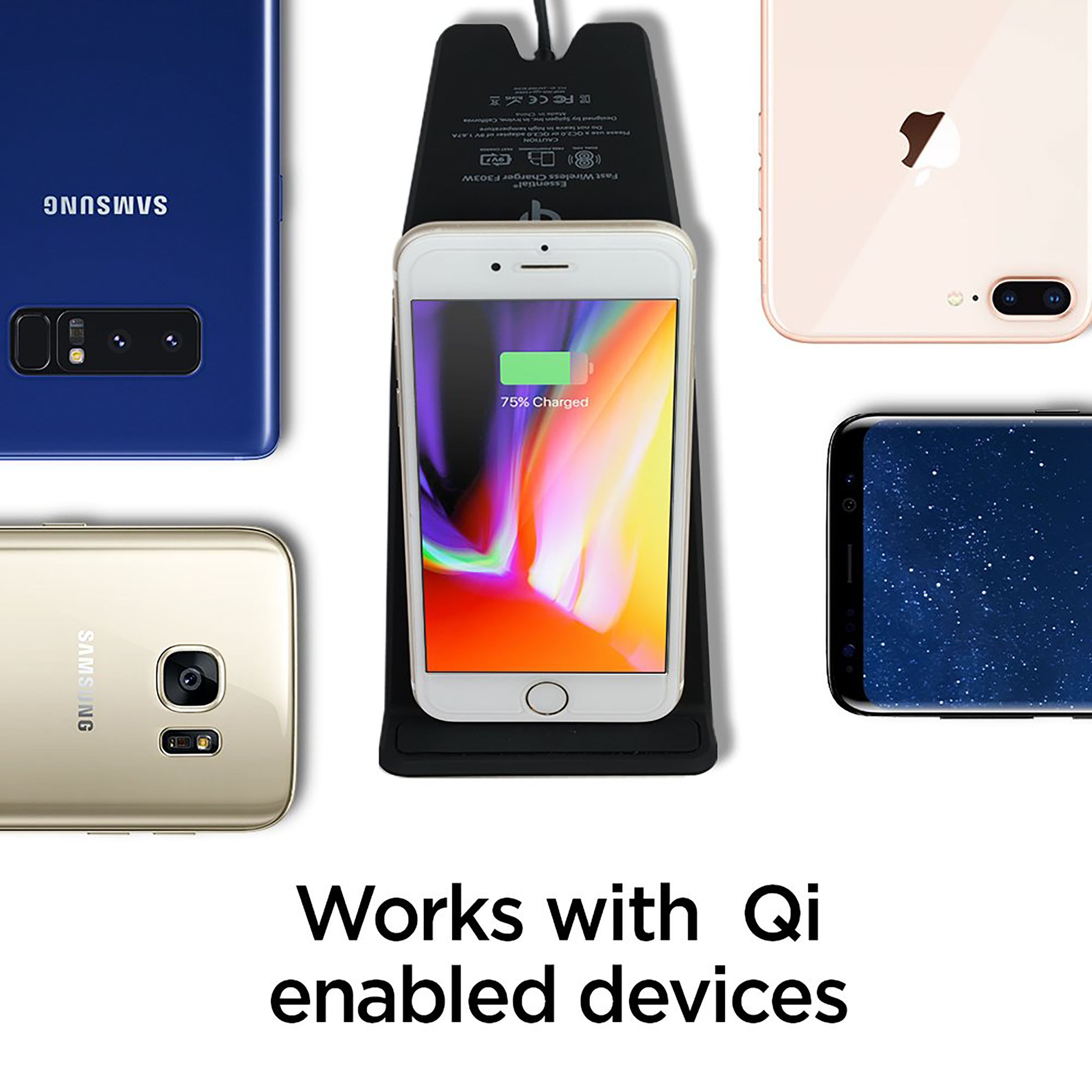 Spigen F303W 9W Wireless Charger for iPhone X, 8, 8 Plus/ SAMSUNG Galaxy S9, S9 Plus, Note 8, S8, S8 Plus, S7 Edge, S7, S6 Edge Plus, Note 5 (Qi Compatible, Black)_8