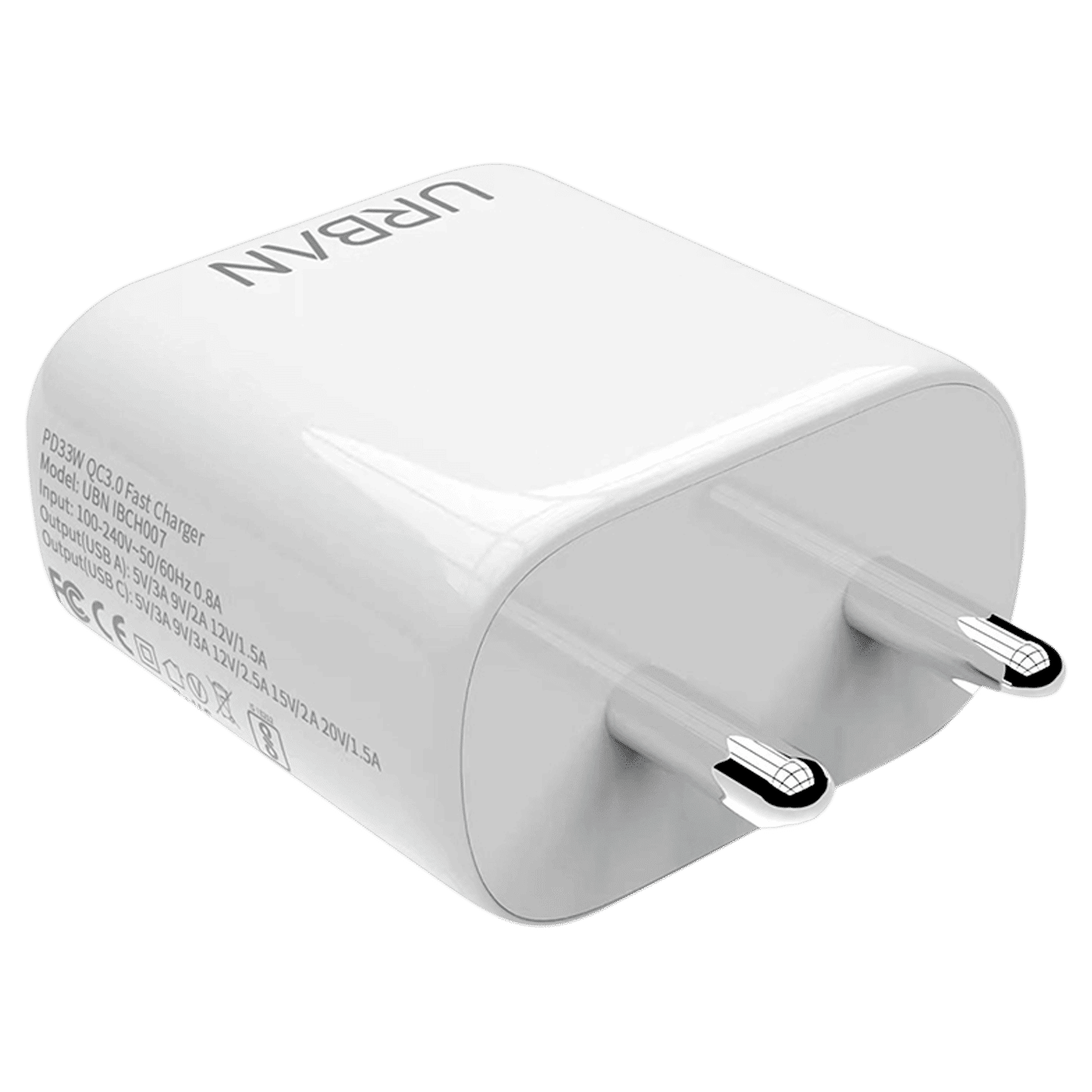 Inbase Urban Sprint 33W Type A & Type C 2-Port Fast Charger (Adapter Only, 9 Layers of Protection, White)_5