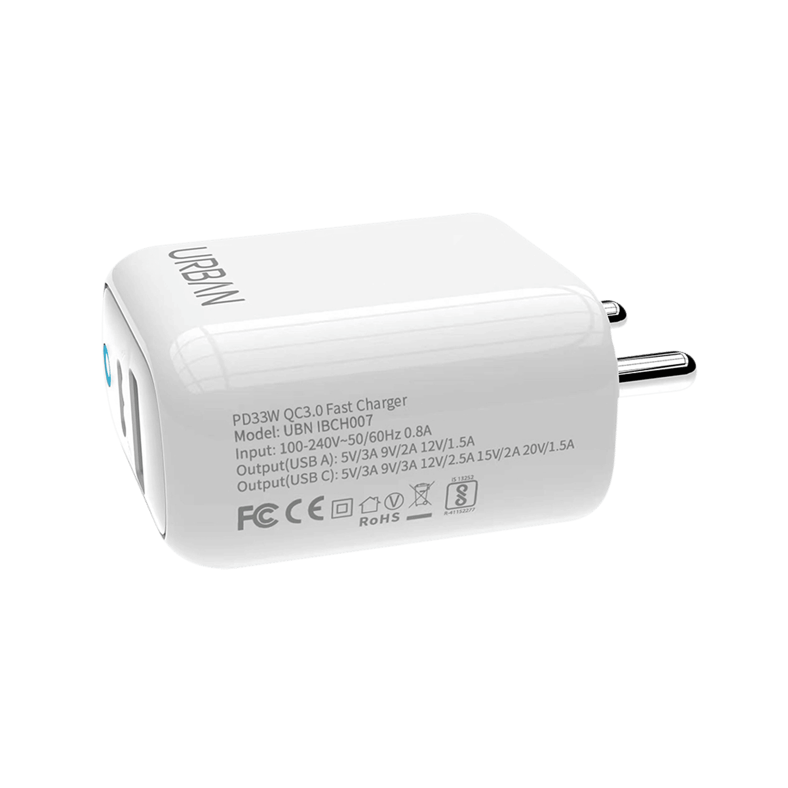 Inbase Urban Sprint 33W Type A & Type C 2-Port Fast Charger (Adapter Only, 9 Layers of Protection, White)_6