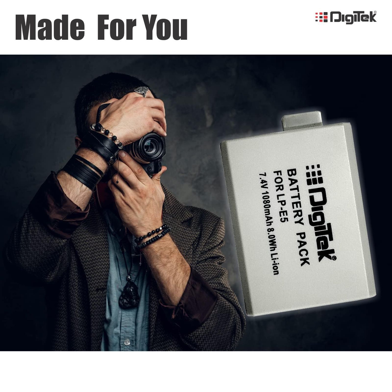 DigiTek LP-E5 1040 mAh Li-ion Rechargeable Battery for 400D, 450D, 500D and 1000D_7