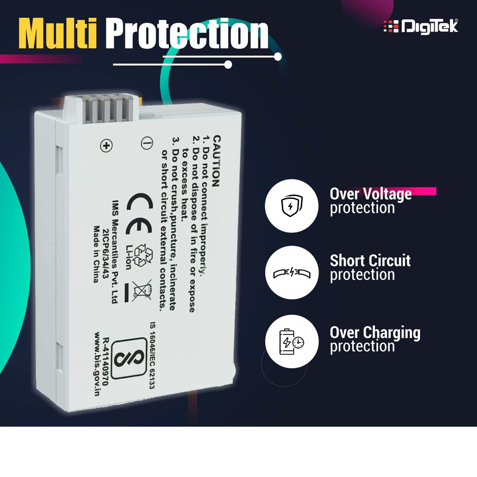 DigiTek LP-E5 1040 mAh Li-ion Rechargeable Battery for 400D, 450D, 500D and 1000D_4