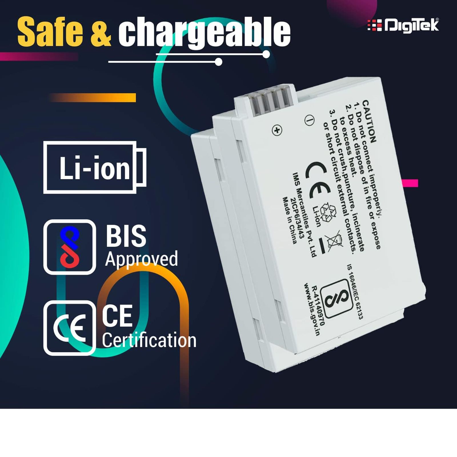 DigiTek LP-E5 1040 mAh Li-ion Rechargeable Battery for 400D, 450D, 500D and 1000D_5