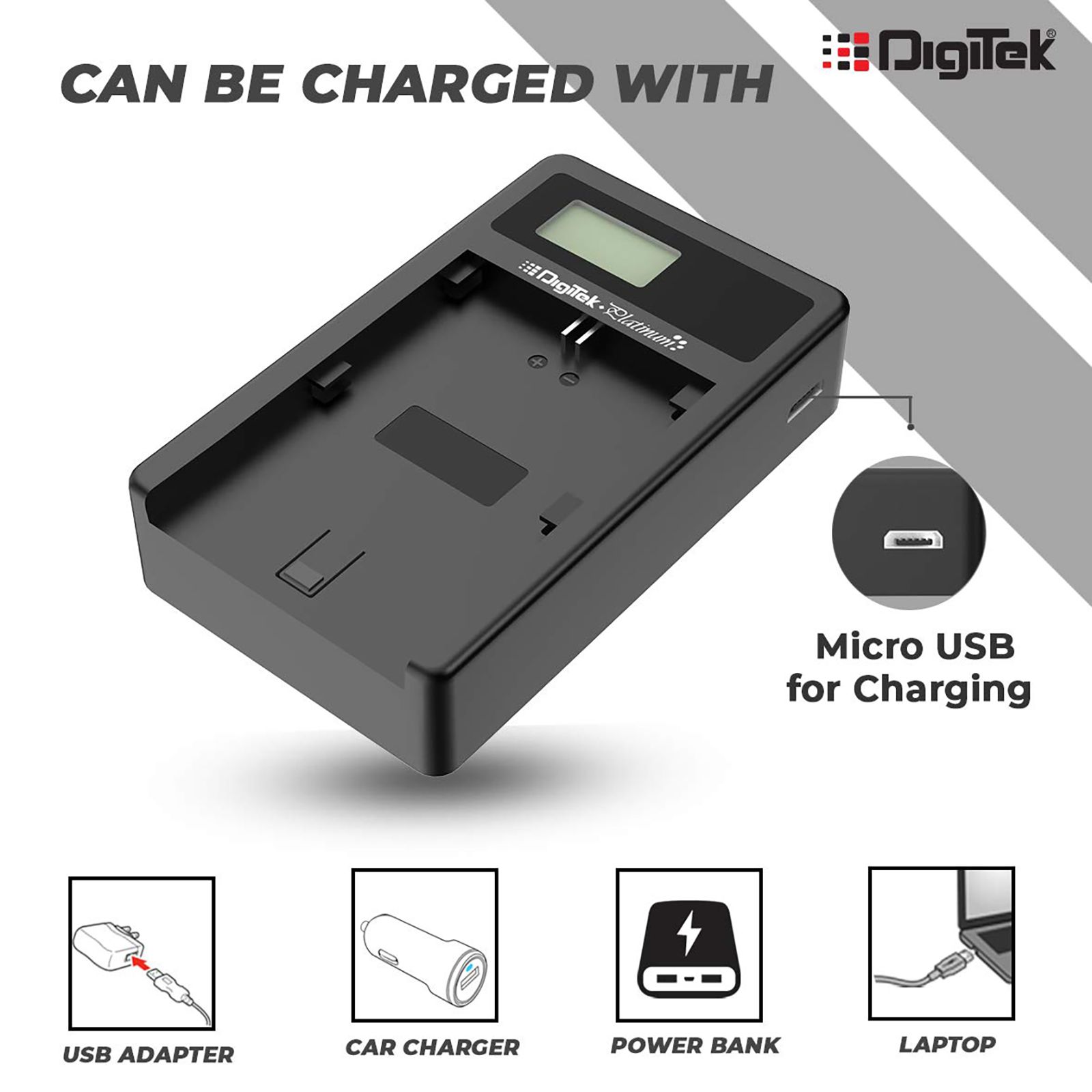 DigiTek Platinum DPUC 012S (LCD MU) Fast Camera Battery Charger for EN-EL15 (Safe Charging)_7