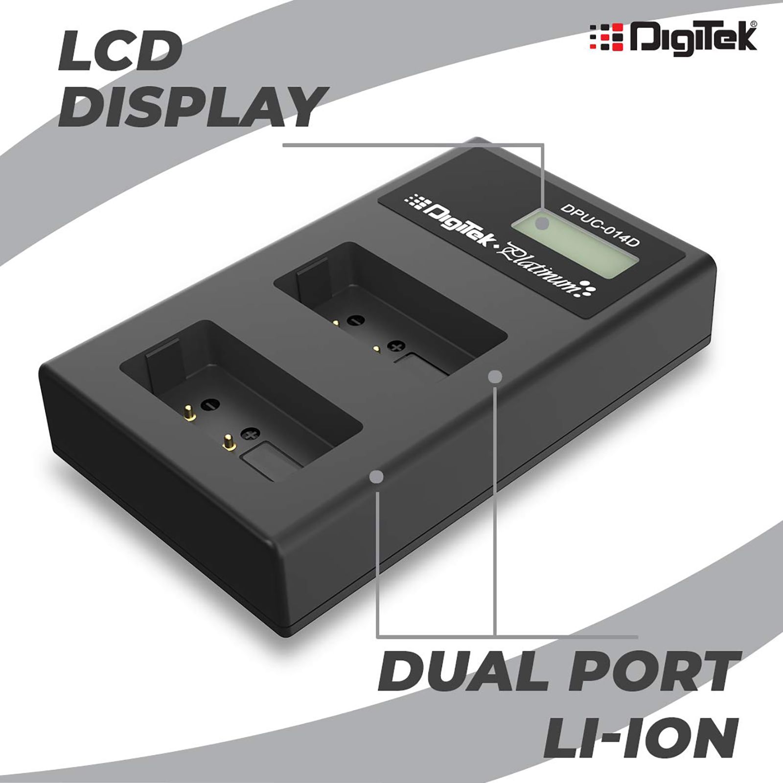 DigiTek Platinum DPUC 014D (LCD MU) Fast Camera Battery Charger for FW50 (2-Ports, Over Voltage Protection)_4