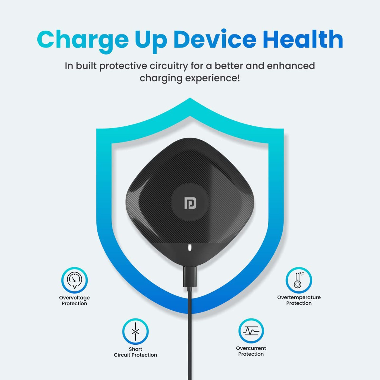 Portronics Freedom One 15W Wireless Charger for iPhone 11, 12, 13 Series/SAMSUNG Galaxy Z Fold 2, S20 FE, S6 Edge (Qi Compatible, Black)_5