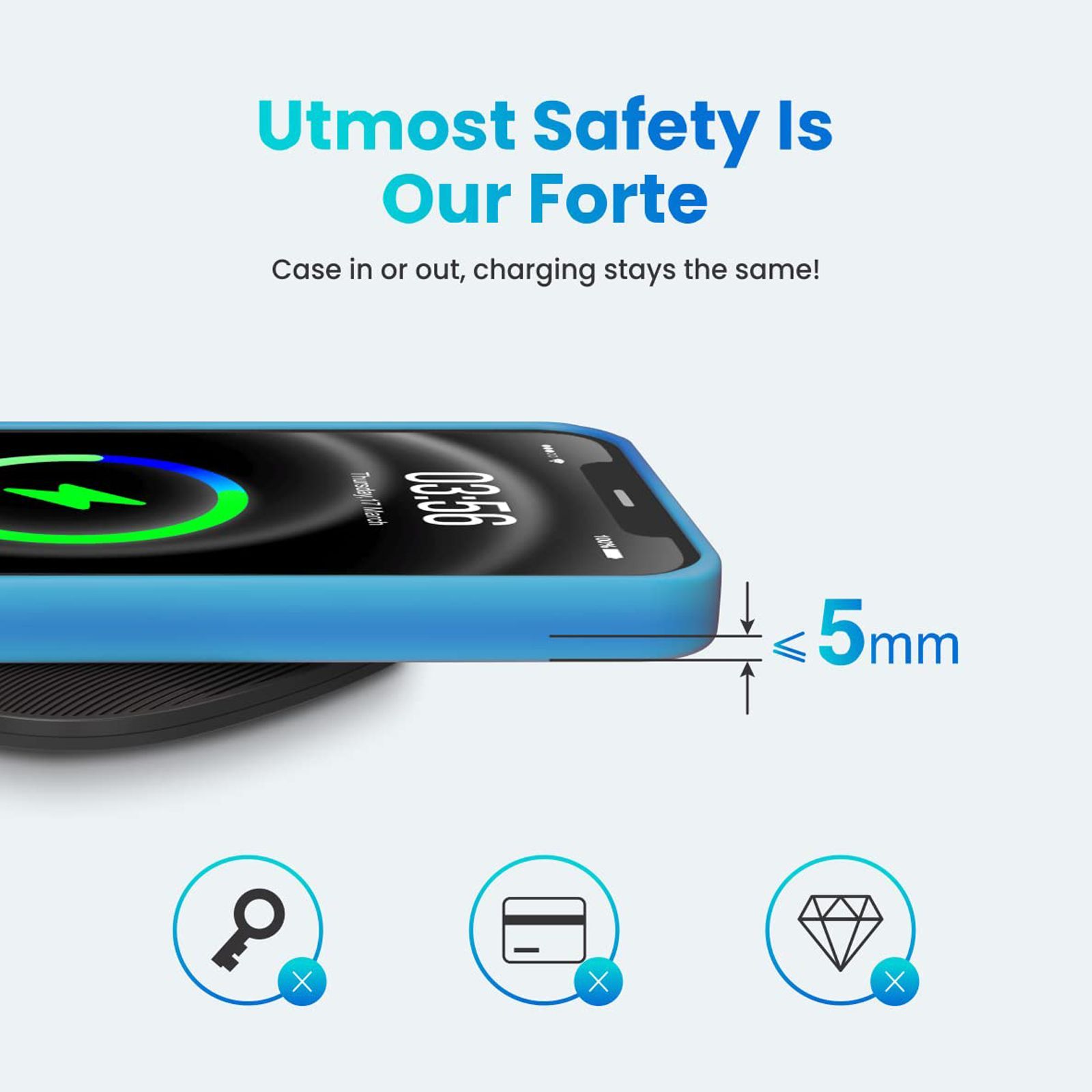 Portronics Freedom One 15W Wireless Charger for iPhone 11, 12, 13 Series/SAMSUNG Galaxy Z Fold 2, S20 FE, S6 Edge (Qi Compatible, Black)_6