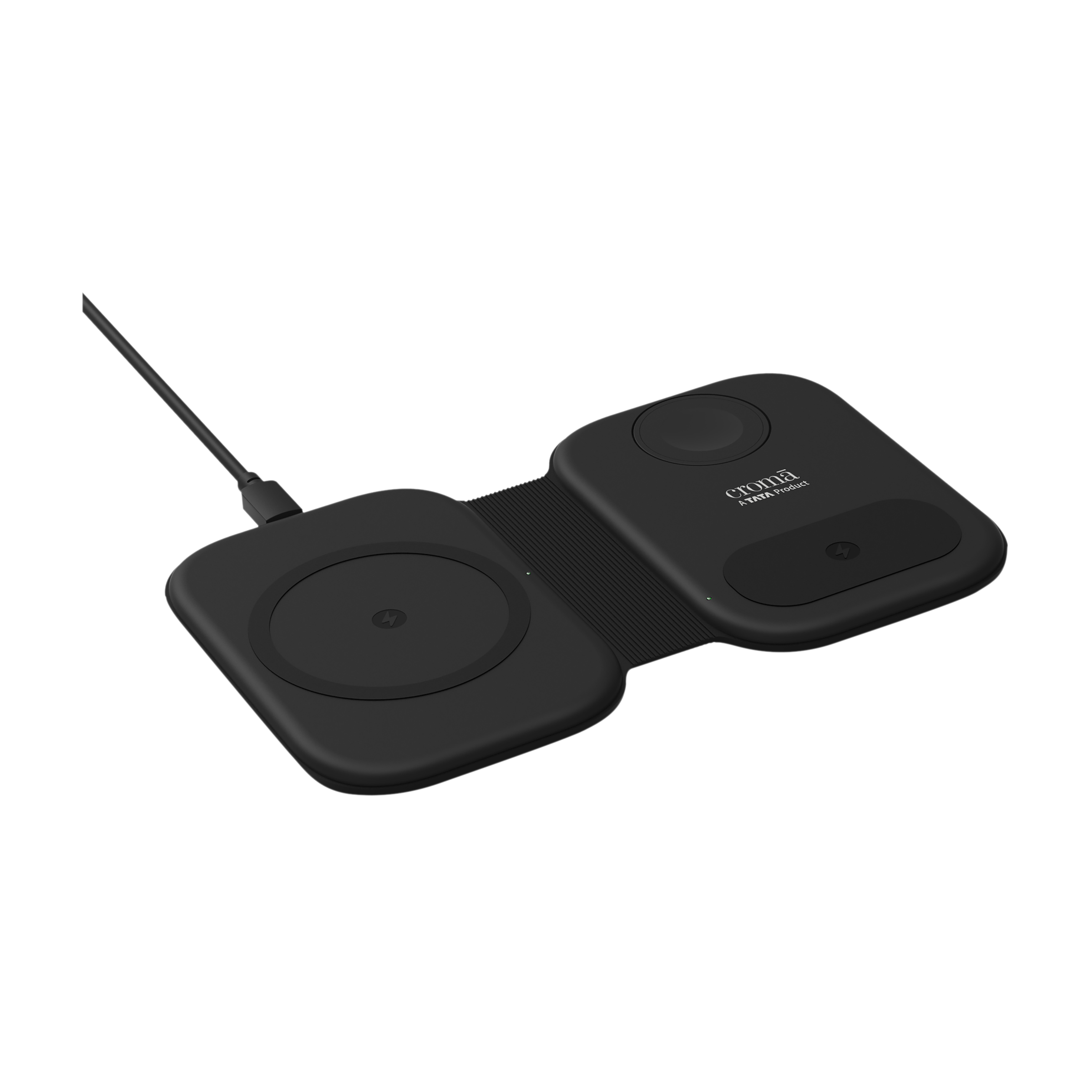 Croma 15W 3-in-1 Wireless Charger for iPhone 14, 14 Pro, 15, 15 Pro, iWatch 4, 5, 6, 7, 8 & AirPods 2, 3, Pro (Qi Compatible, Apple Compatible, Black)_4