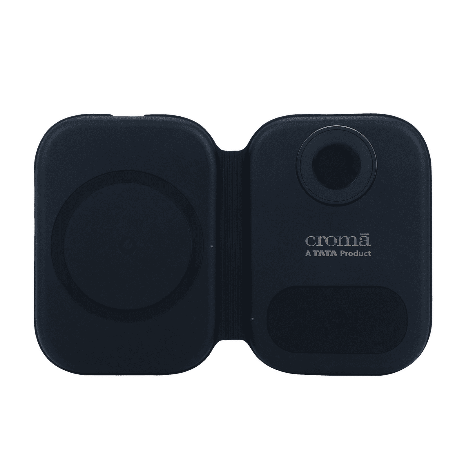 Croma 15W 3-in-1 Wireless Charger for iPhone 14, 14 Pro, 15, 15 Pro, iWatch 4, 5, 6, 7, 8 & AirPods 2, 3, Pro (Qi Compatible, Apple Compatible, Black)_6