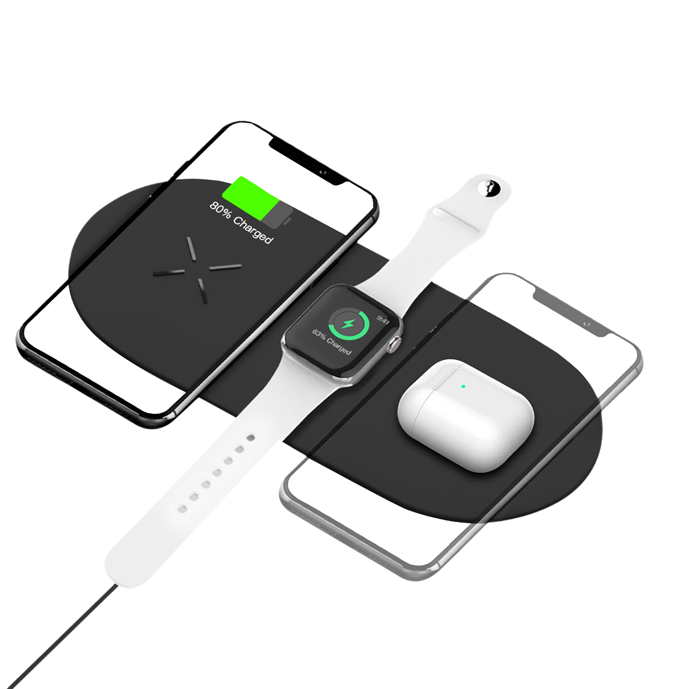 Unigen Unidock 300 15W 3-in-1 Wireless Charger for iPhone 13, 12, 11, XS, X, 8 Series/Android/iWatch 1, 2, 3, 4, 5, 6, 7, SE & AirPods (Qi Compatible, Black)_1