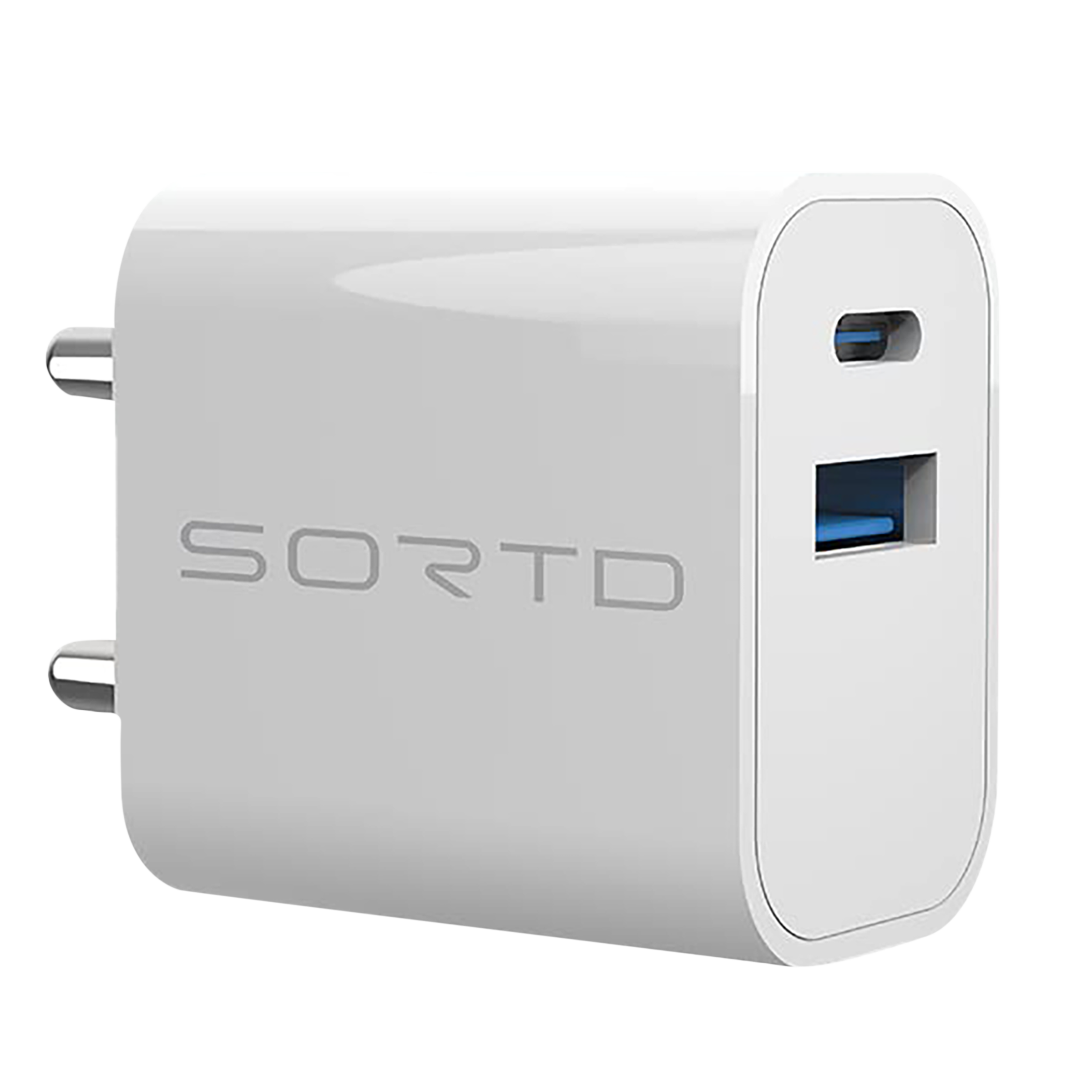 Sortd GaN 33W Type A & Type C 2-Port Fast Charger (Adapter Only, Intelligent Power Distribution, White) Sortd GaN 33W Type A & Type C 2-Port Fast Charger (Adapter Only, Intelligent Power Distribution, White)_1