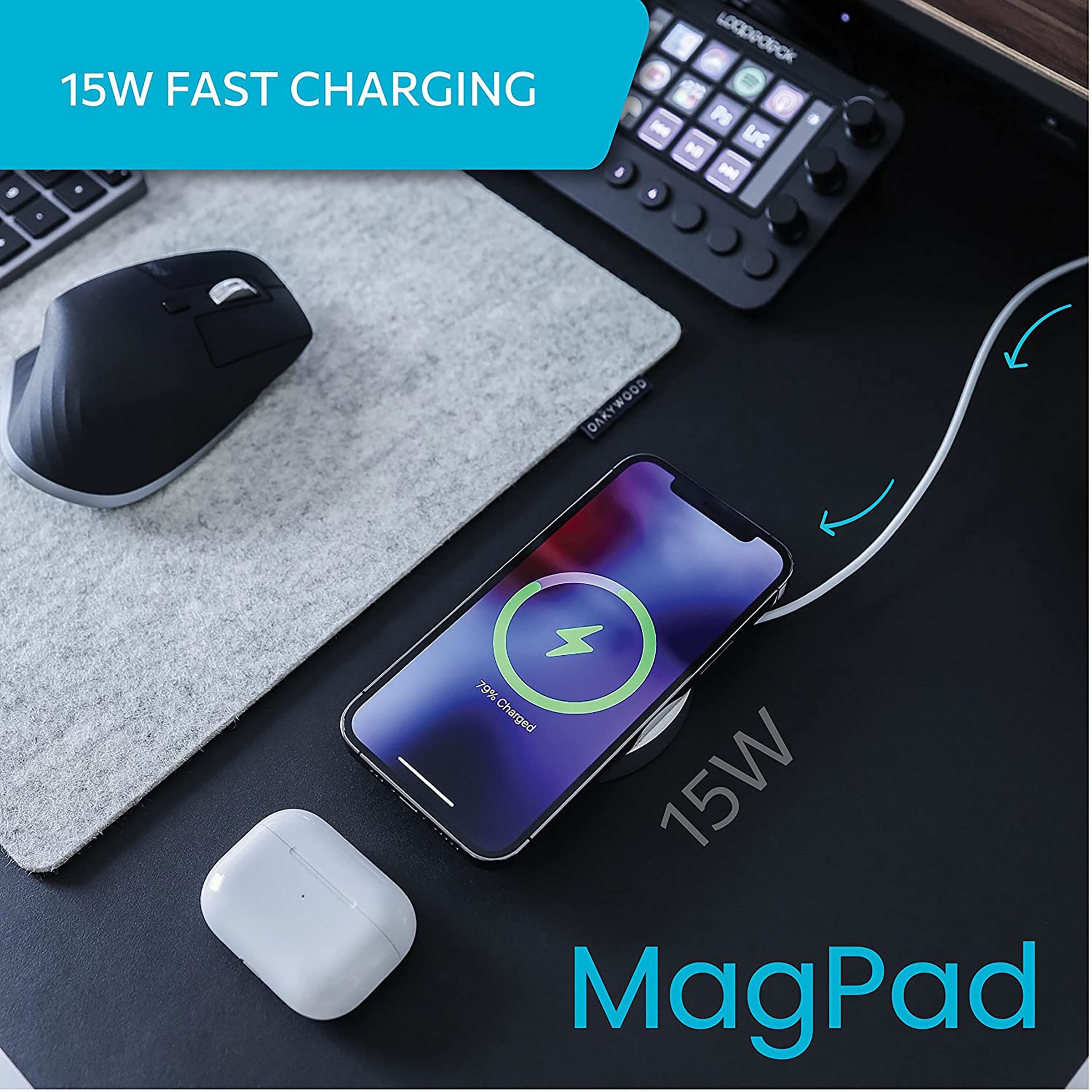 Sortd MagPad 15W Wireless Charger for iPhone 12, 13 Series (Qi Compatible, White)_3