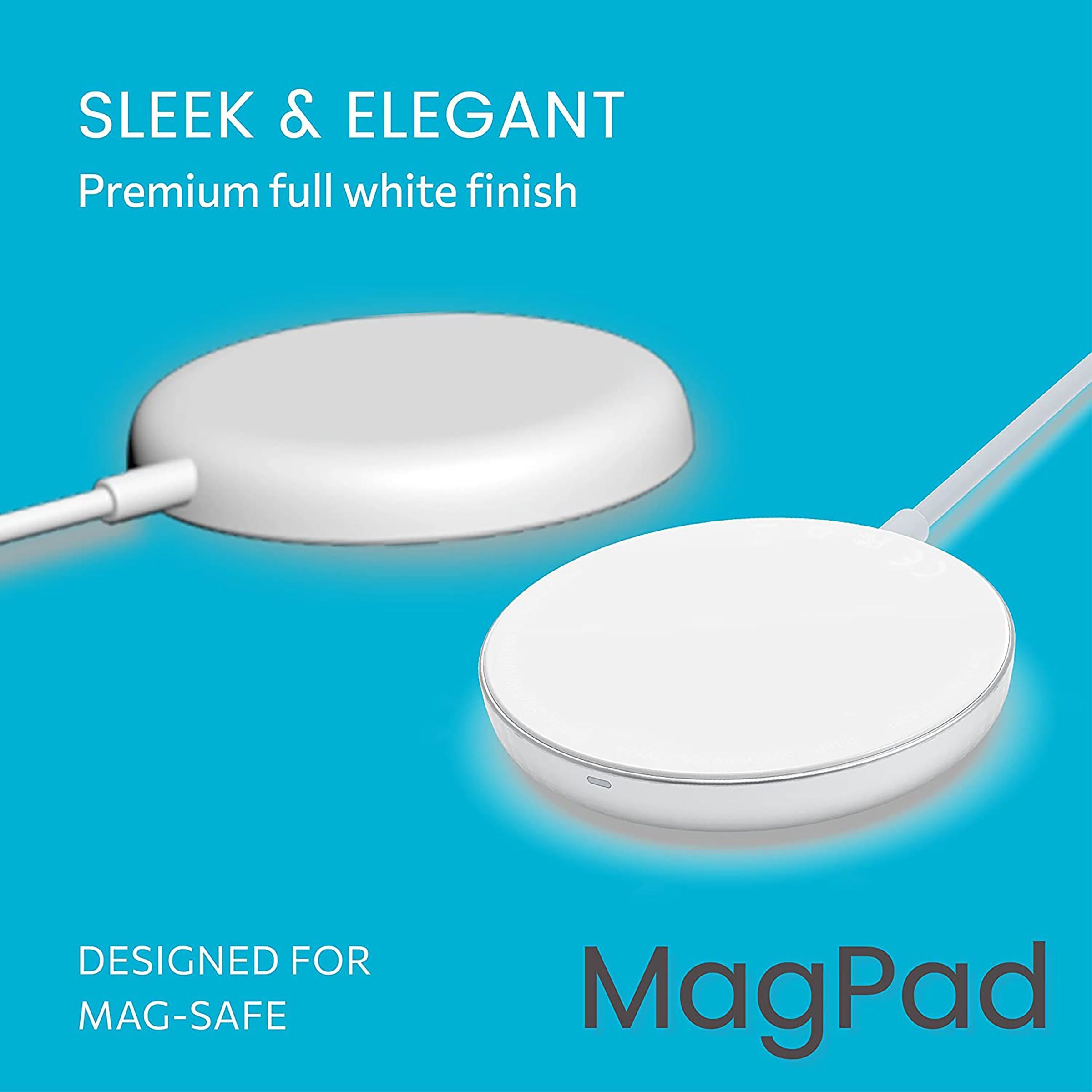 Sortd MagPad 15W Wireless Charger for iPhone 12, 13 Series (Qi Compatible, White)_6