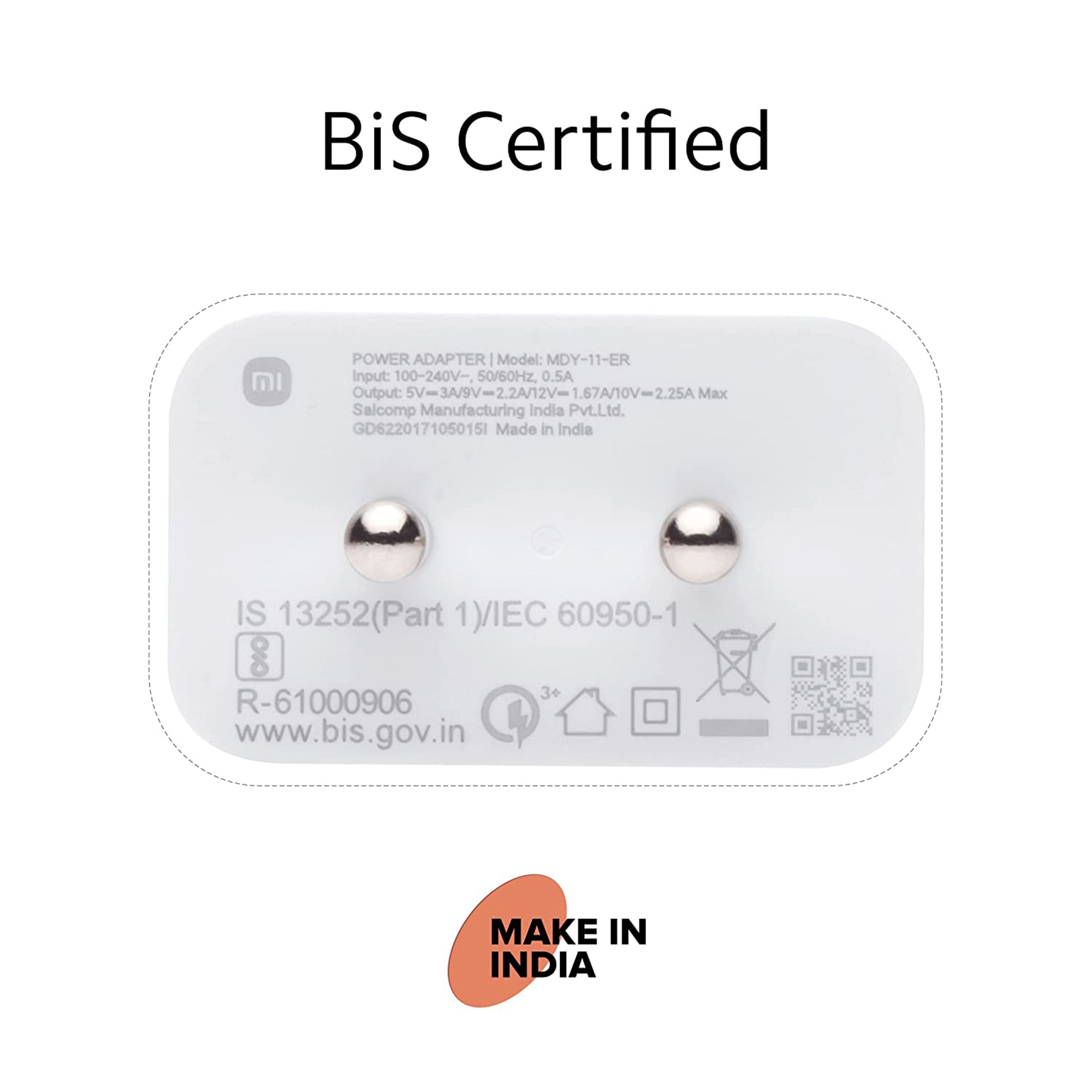 Xiaomi 22.5W Type A Fast Charger (Type A to Type C Cable, Qualcomm Quick Charge 3., White)_5