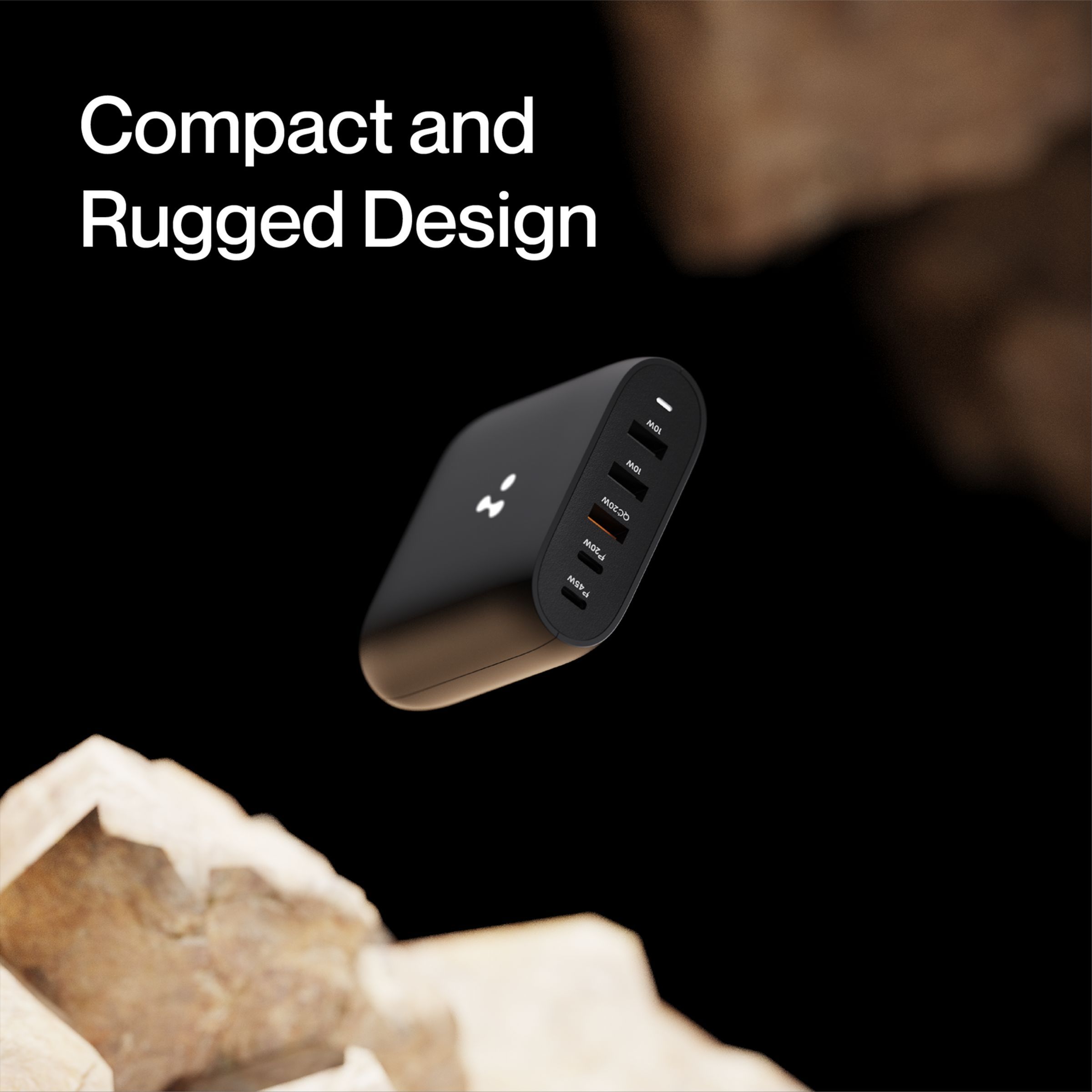 ambrane RAAP HUB 75W Type A & Type C 5-Port Fast Multi-Port Charger (Adapter Only, Intelligent Current Detection, Black)_3