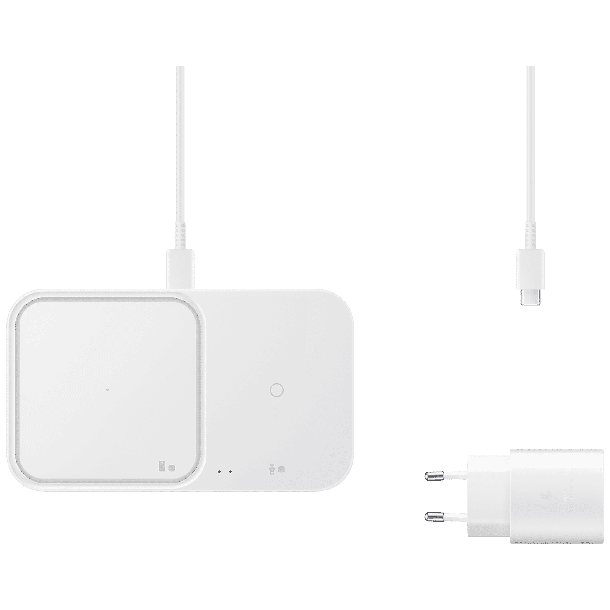SAMSUNG Duo 15W 2-in-1 Wireless Charger for iOS, Android, Smart Watch (Adaptive Charging, White)_4