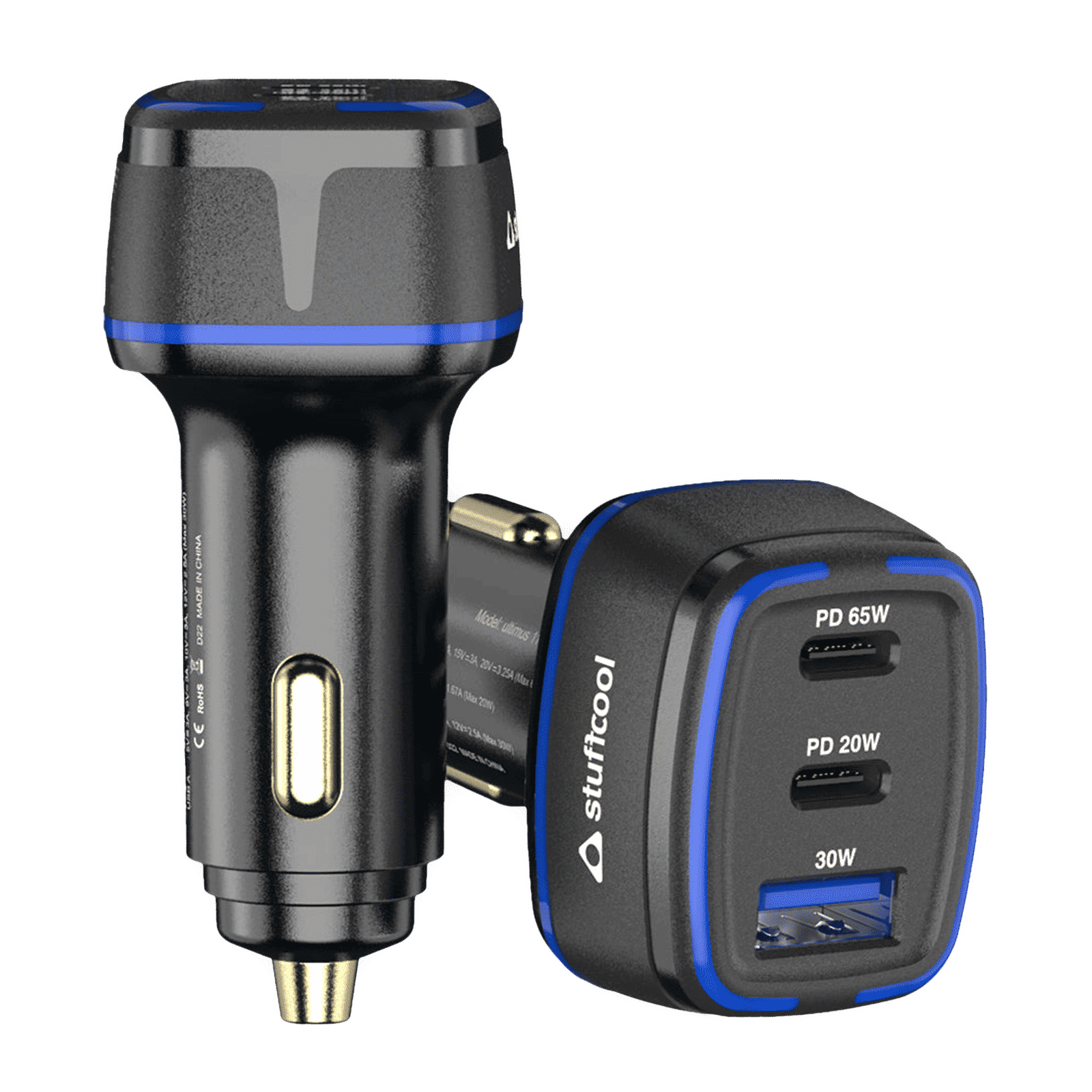 stuffcool Ultimus 115W Type A & Type C 3-Port Fast Charger (Adapter Only, Auto Detect IC, Black)_1