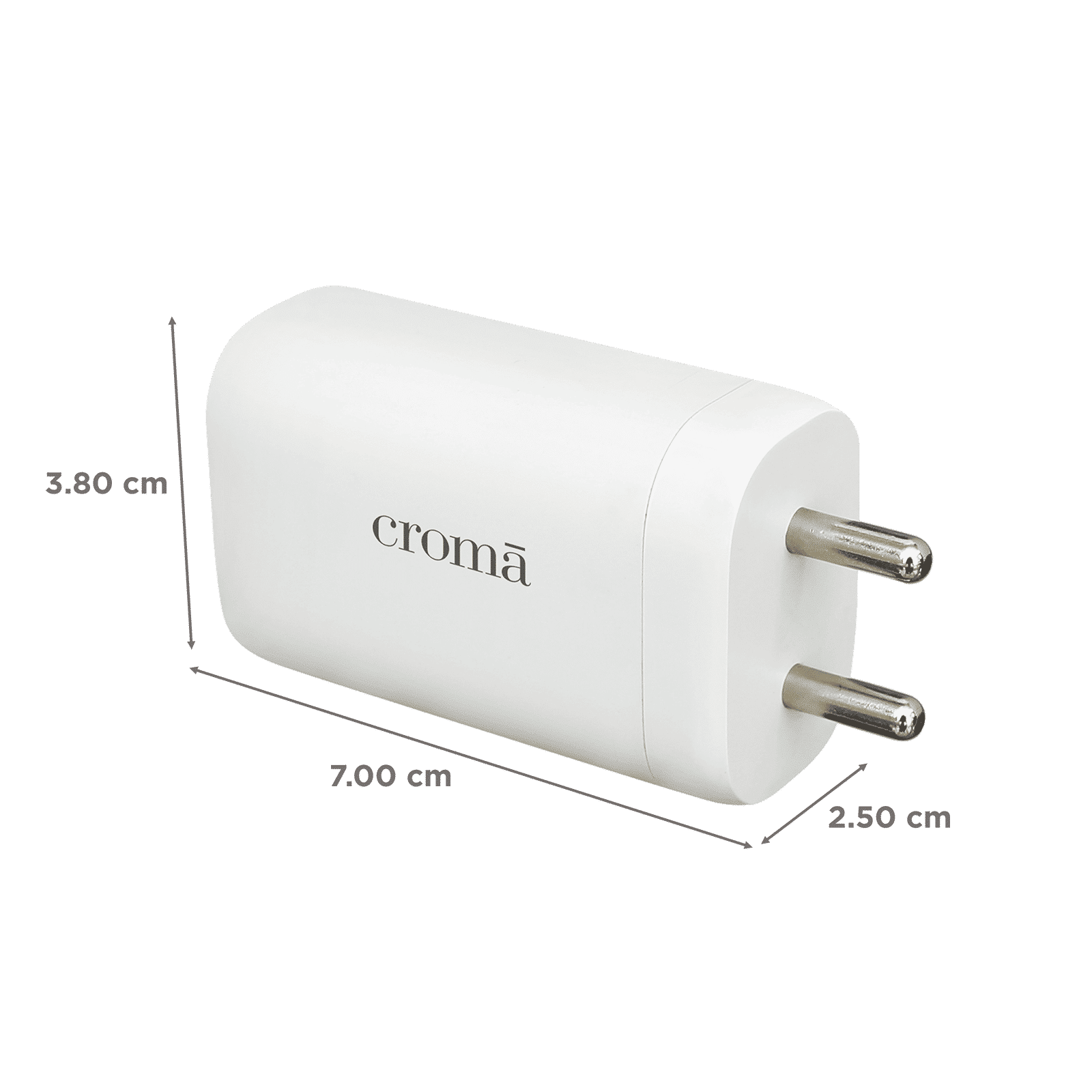 Croma 65W Type A & Type C 3-Port GaN Charger (Type C Cable, Over Voltage Protection, White)_2