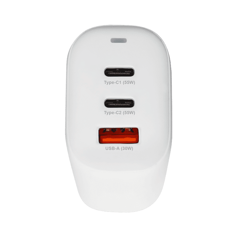 Croma 65W Type A & Type C 3-Port GaN Charger (Type C Cable, Over Voltage Protection, White)_5