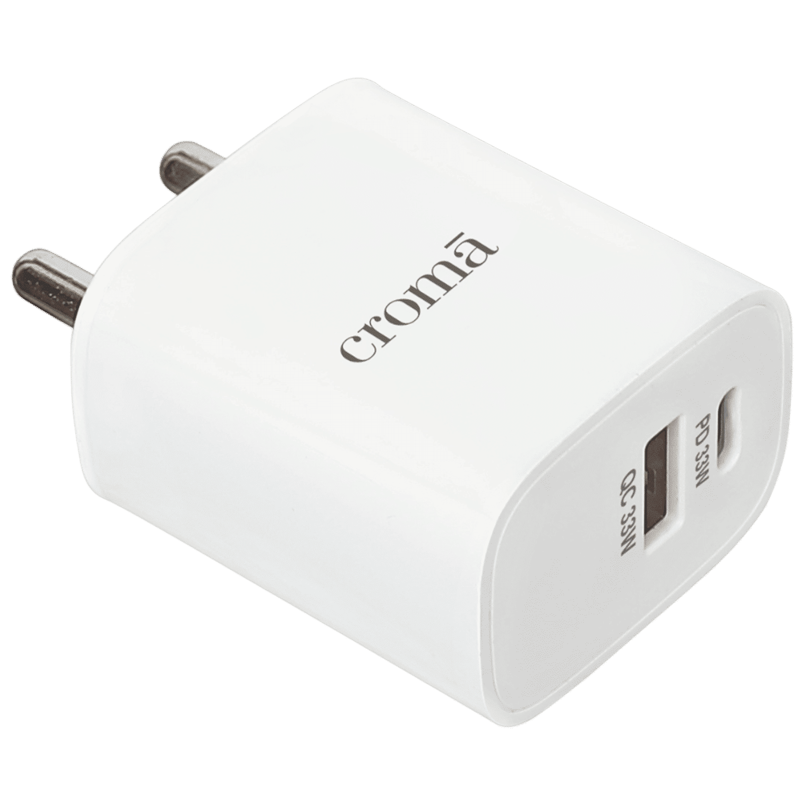 Croma CRSP33WCAA296301 33W Type A & Type C 2-Port Fast Charger (Type C Cable Included, Short Circuit Protection, White)_4