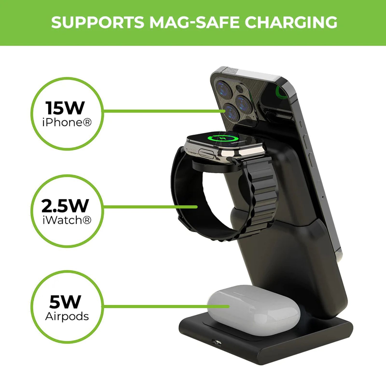 ultraprolink Vylis GO 20W 3-in-1 Wireless Charging Dock for iPhone, iWatch and Airpods (LED Indicators, Black) ultraprolink Vylis GO 20W 3-in-1 Wireless Charging Dock for iPhone, iWatch and Airpods (LED Indicators, Black)_5