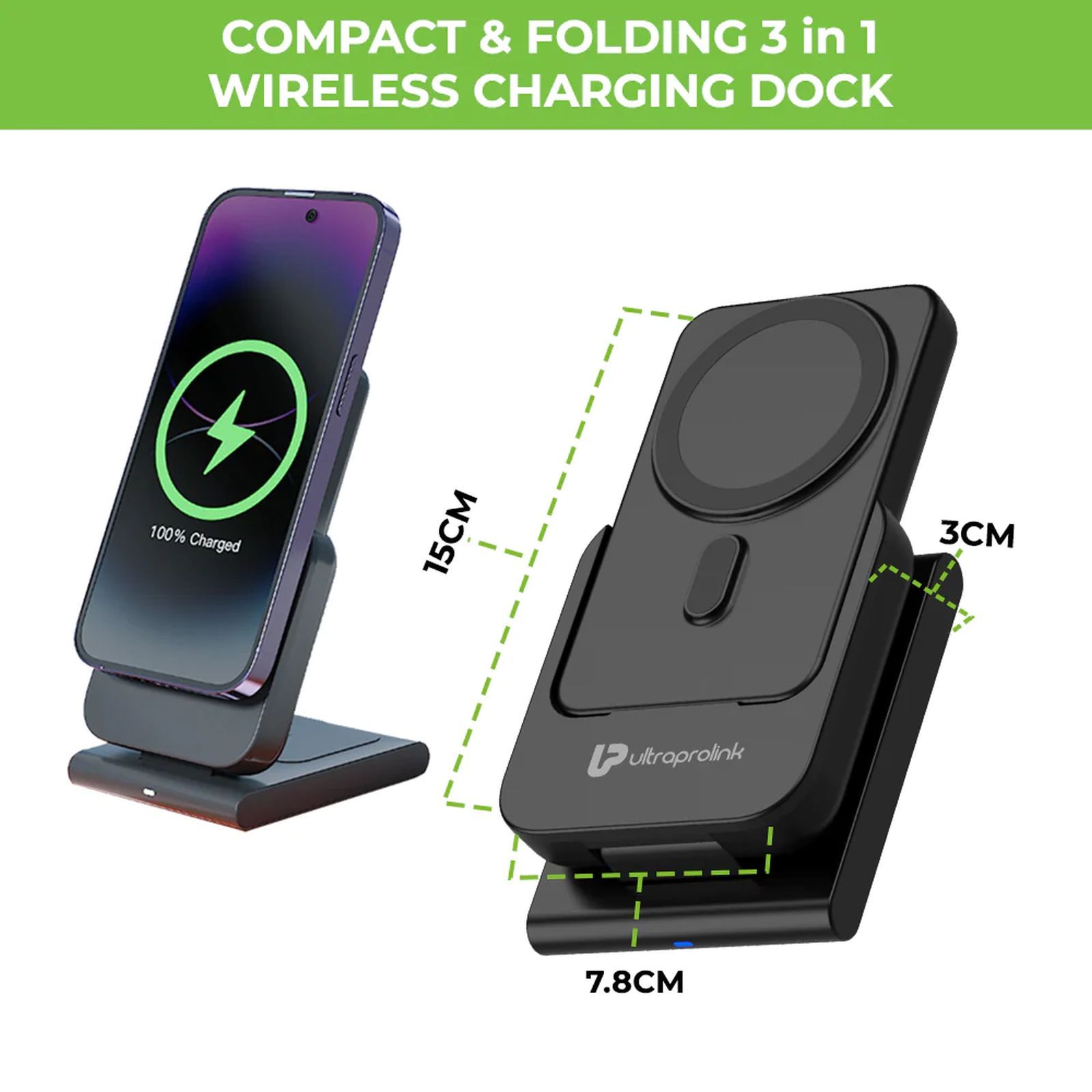 ultraprolink Vylis GO 20W 3-in-1 Wireless Charging Dock for iPhone, iWatch and Airpods (LED Indicators, Black) ultraprolink Vylis GO 20W 3-in-1 Wireless Charging Dock for iPhone, iWatch and Airpods (LED Indicators, Black)_7