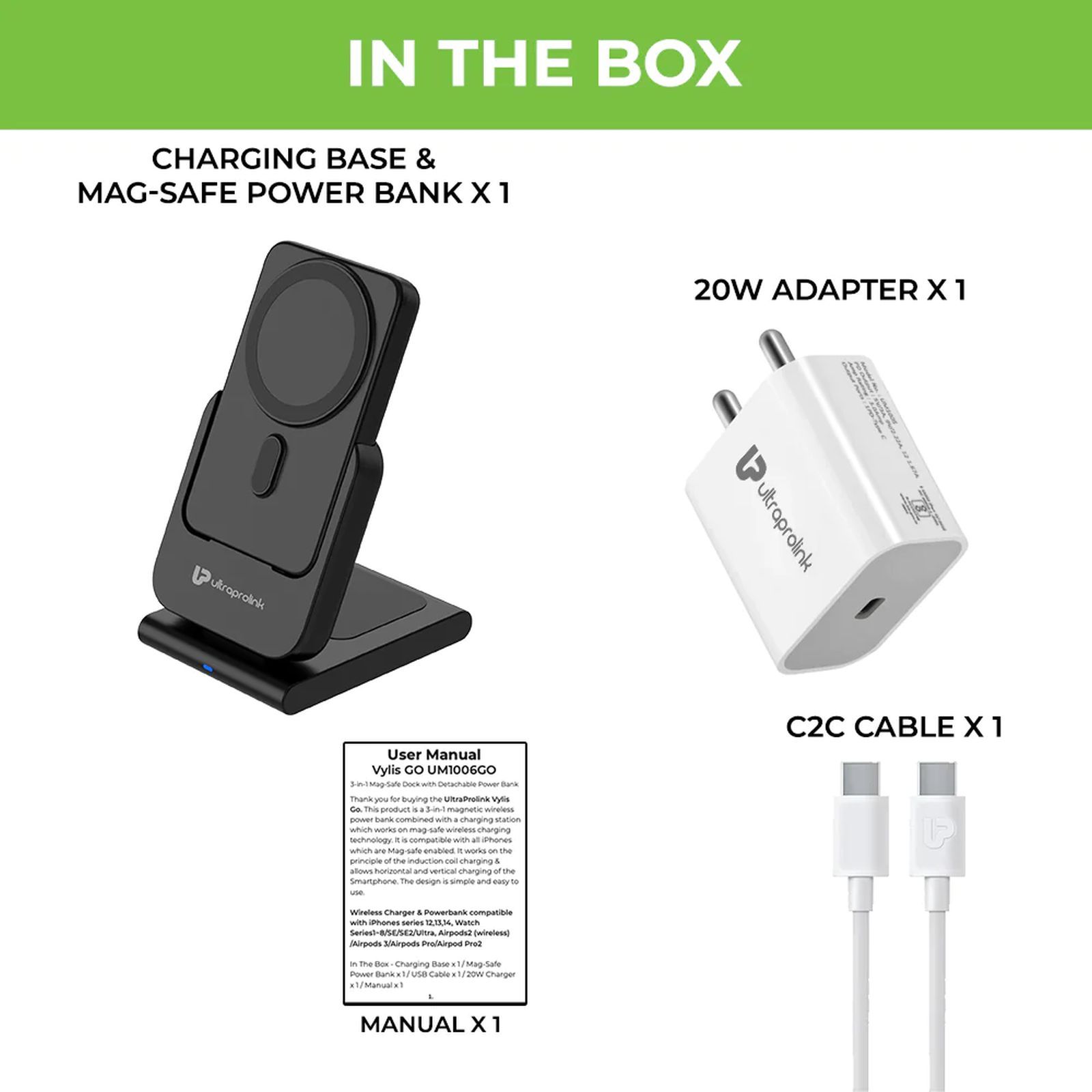 ultraprolink Vylis GO 20W 3-in-1 Wireless Charging Dock for iPhone, iWatch and Airpods (LED Indicators, Black) ultraprolink Vylis GO 20W 3-in-1 Wireless Charging Dock for iPhone, iWatch and Airpods (LED Indicators, Black)_8