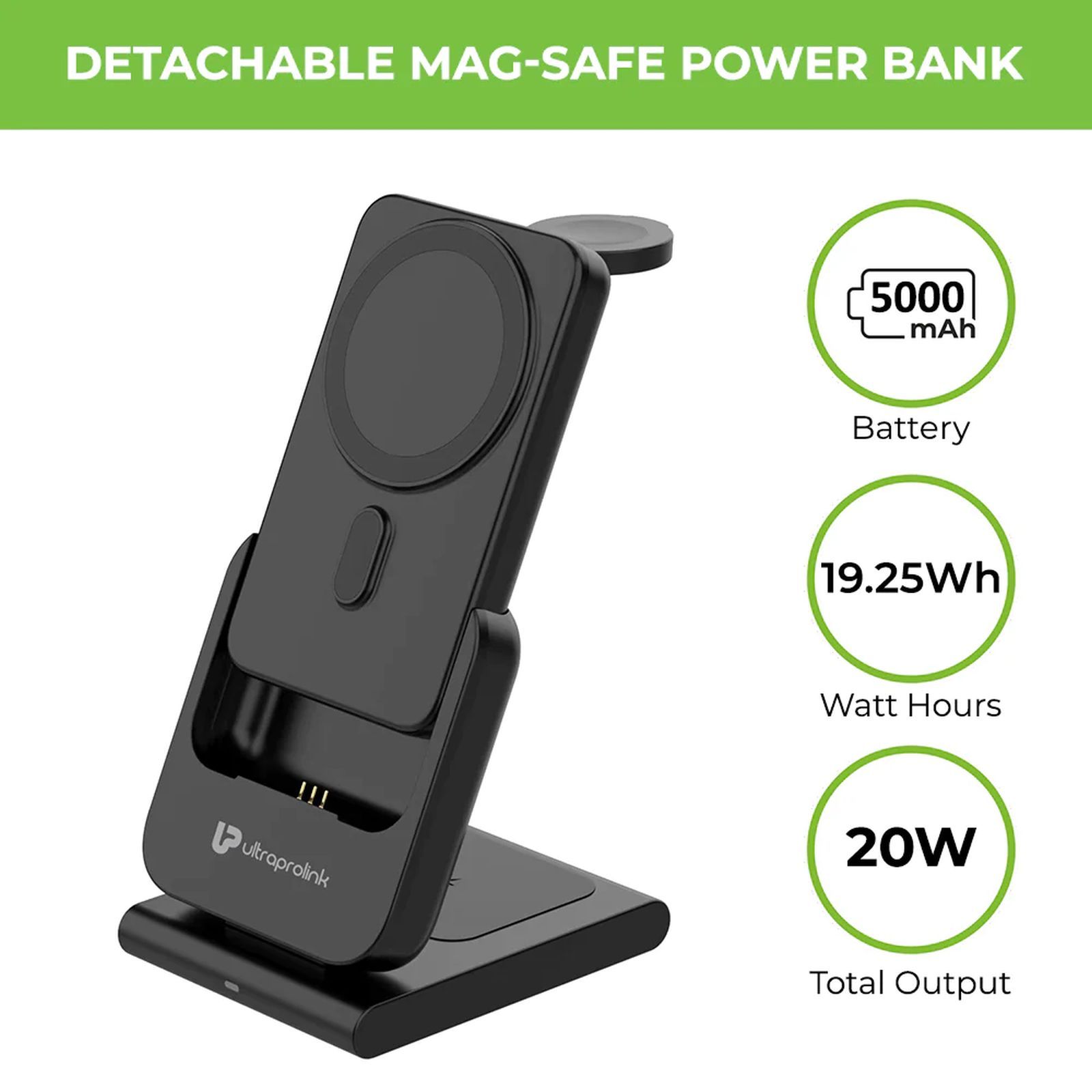 ultraprolink Vylis GO 20W 3-in-1 Wireless Charging Dock for iPhone, iWatch and Airpods (LED Indicators, Black) ultraprolink Vylis GO 20W 3-in-1 Wireless Charging Dock for iPhone, iWatch and Airpods (LED Indicators, Black)_4