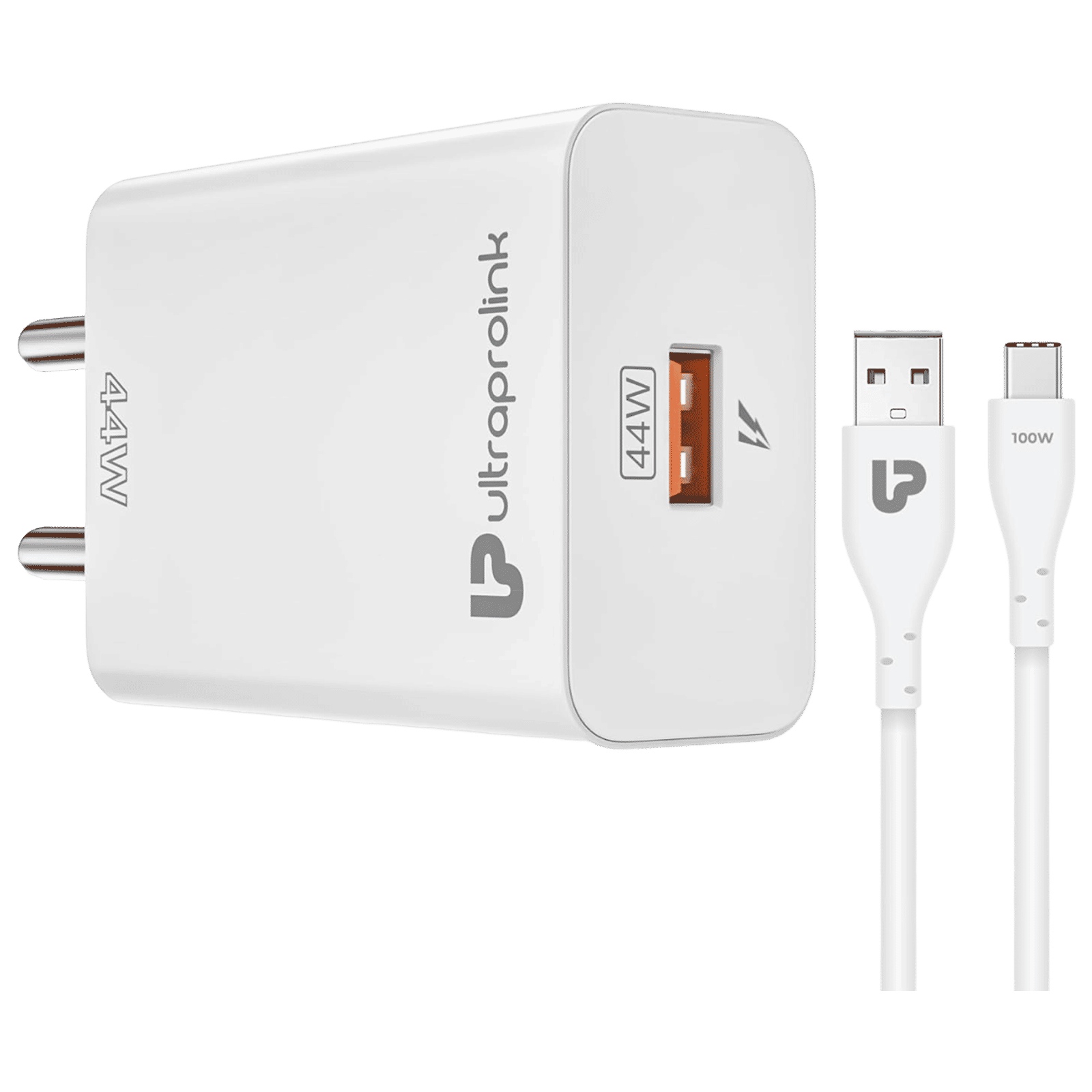 ultraprolink UM1135 44W Type C Fast Charger (Type A to Type C Cable, Short Circuit Protection, White)_1