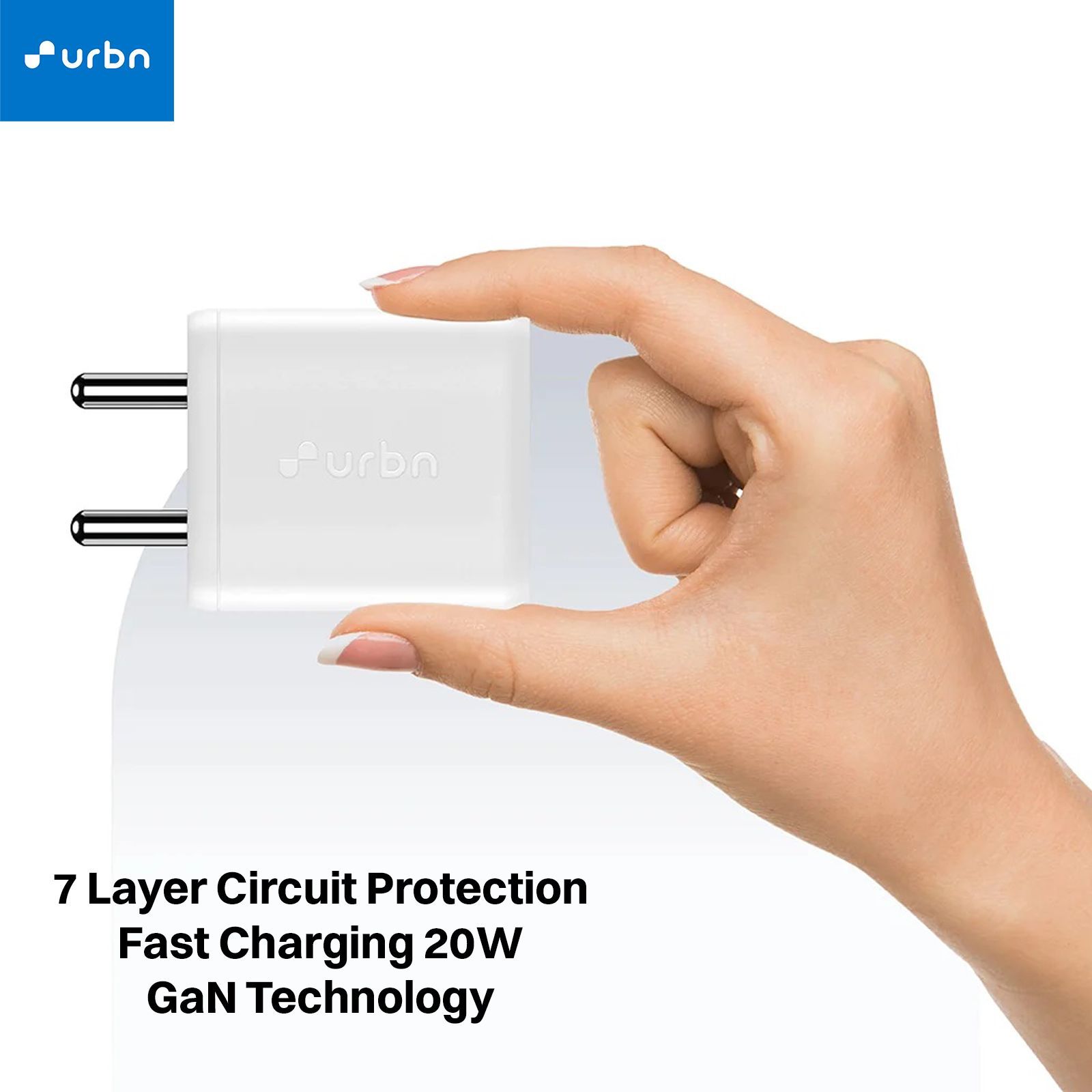 urbn UWA201WH1 20W Type A and Type C 2-Port Fast Charger (Adapter Only, GaN Technology, White) urbn UWA201WH1 20W Type A and Type C 2-Port Fast Charger (Adapter Only, GaN Technology, White)_4