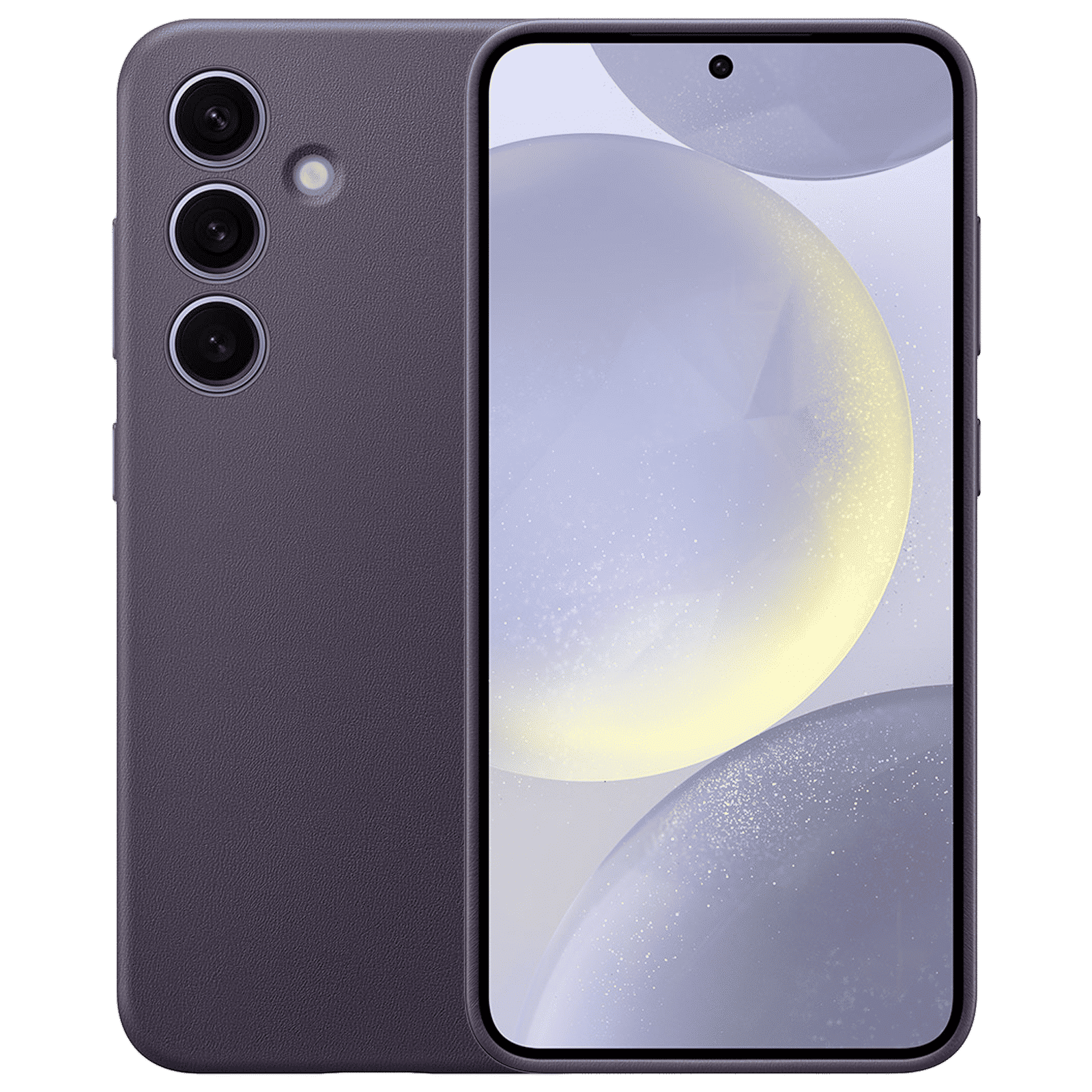 SAMSUNG Soft Vegan Leather & Polycarbonate Back Case for SAMSUNG Galaxy S24 (Gentle Inner Lining, Dark Violet)_1