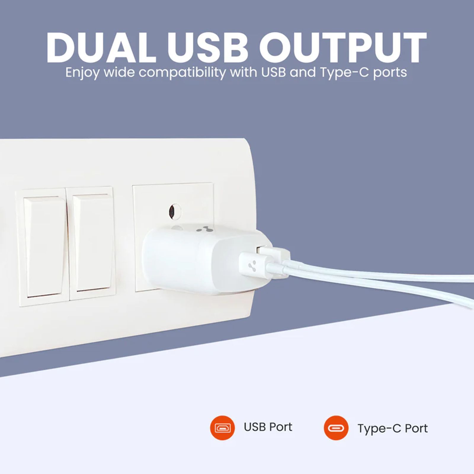Ambrane RAAP H11 20W Type C & Type A 2-Port Fast Charger (Adapter Only, Fireproof, White)_3