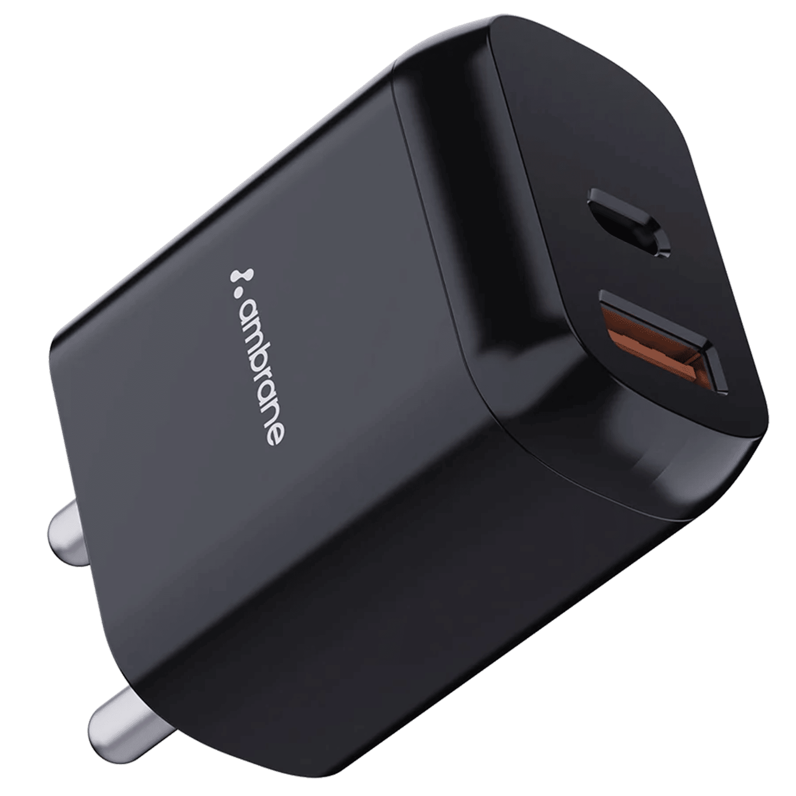 Ambrane RAAP H11 20W Type C & Type A 2-Port Fast Charger (Adapter Only, Fireproof, Black)_1