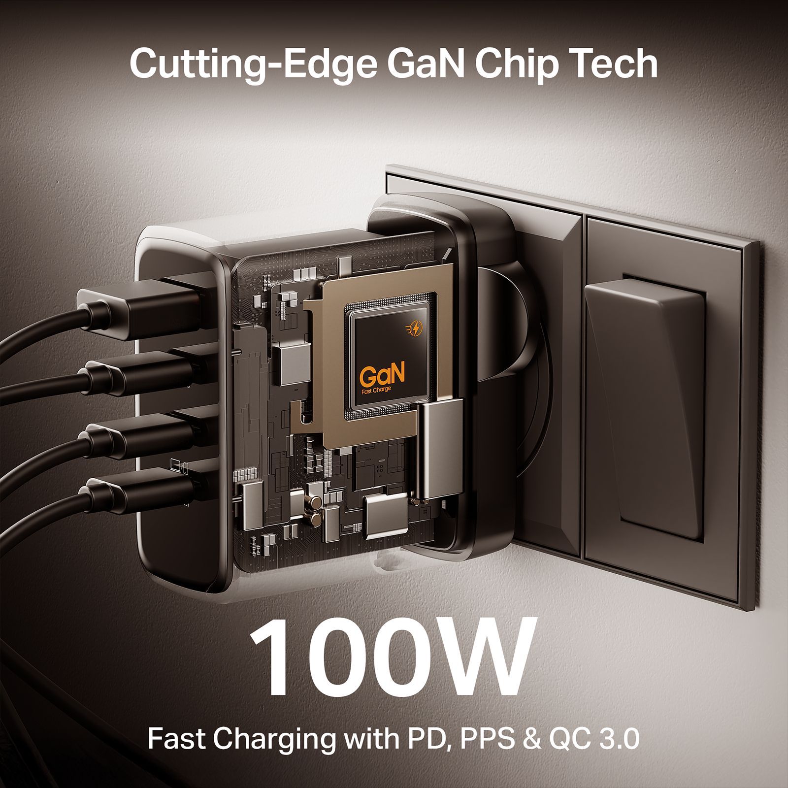 boAt 100W USB A & Type C 4-Port Fast Charger (Adapter Only, 12-Layer Smart IC Protection, Ash Grey)_2