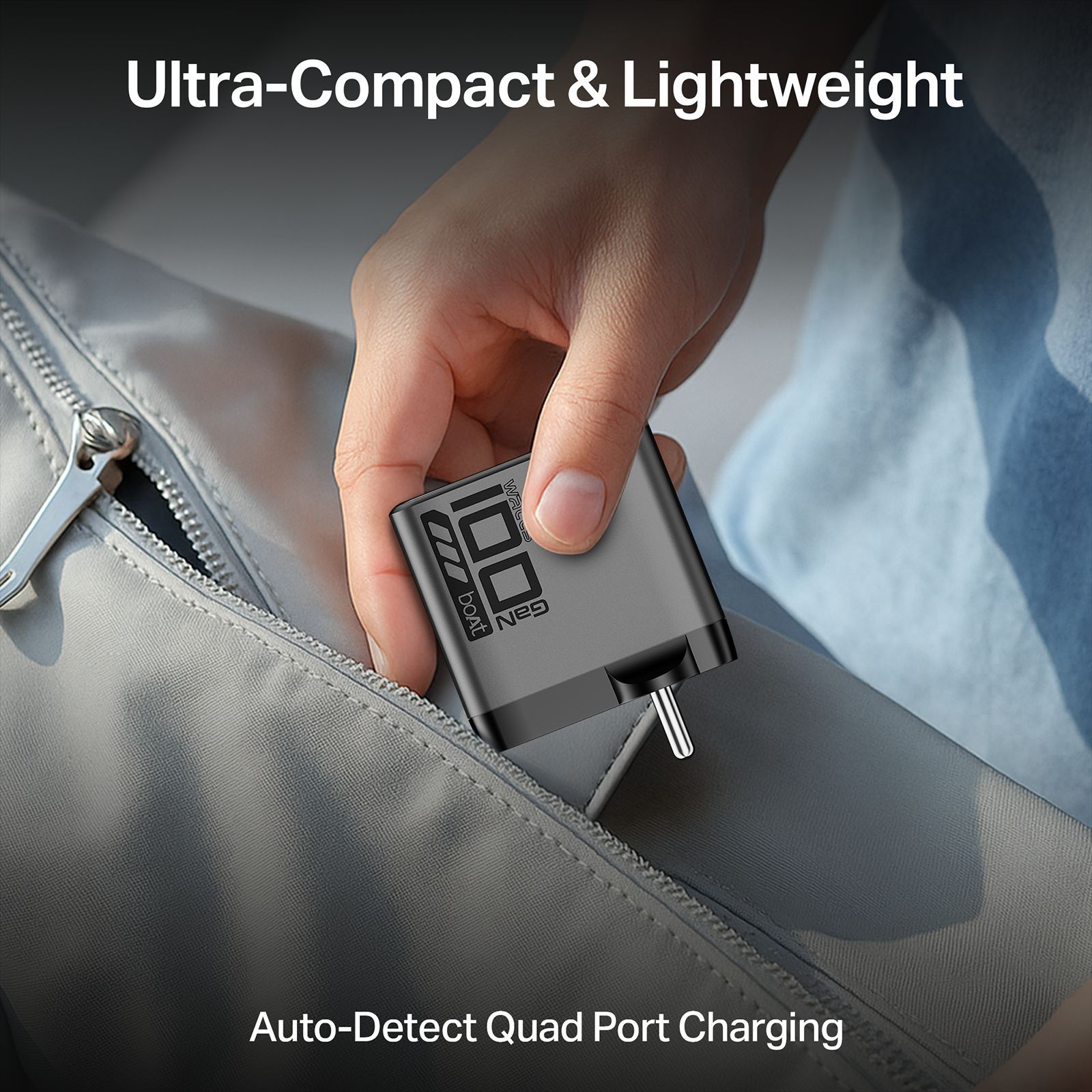 boAt 100W USB A & Type C 4-Port Fast Charger (Adapter Only, 12-Layer Smart IC Protection, Ash Grey)_7