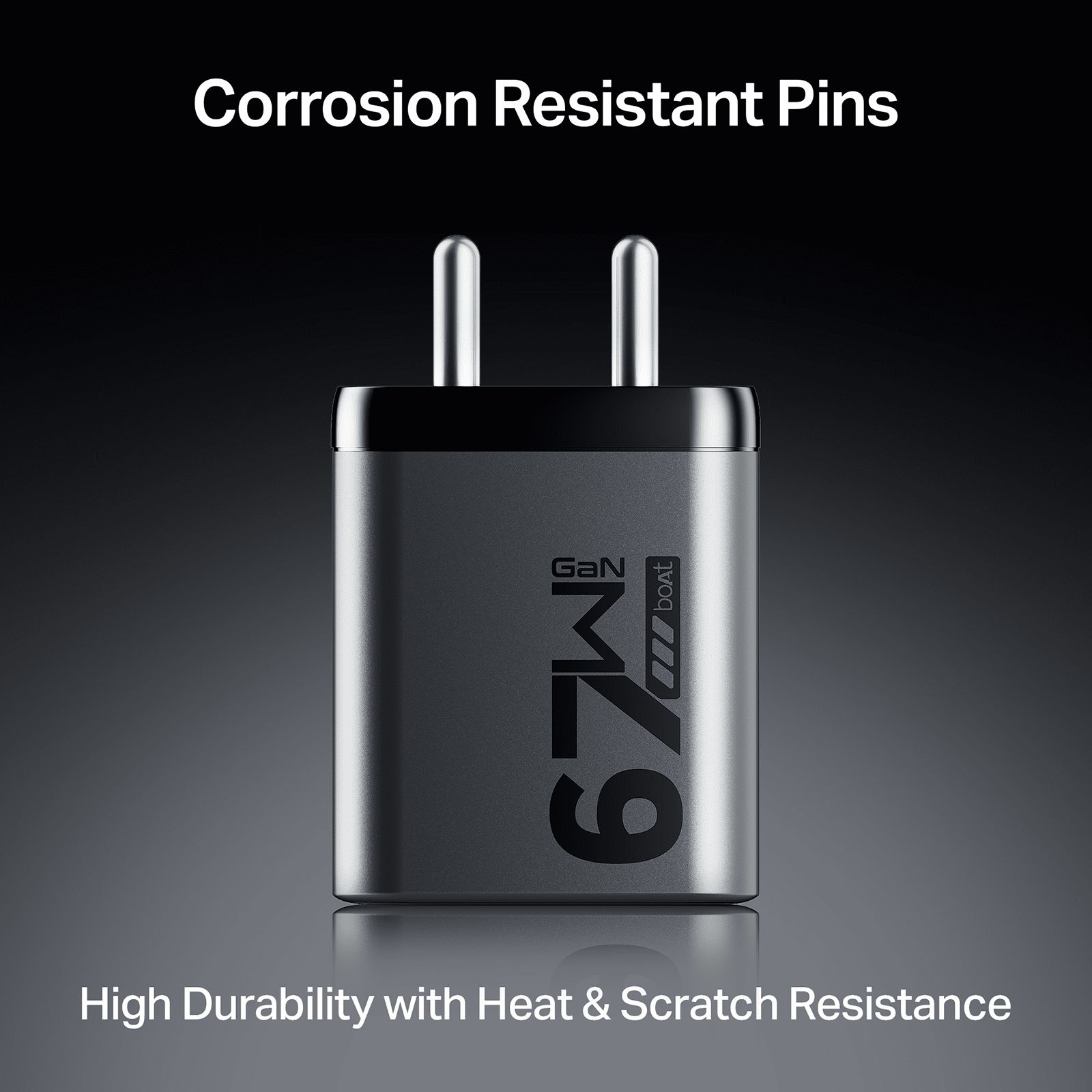 boAt 67W Type A & Type C 3-Port Fast Charger (Adapter Only, 12-Layer Smart IC Protection, Ash Grey)_2