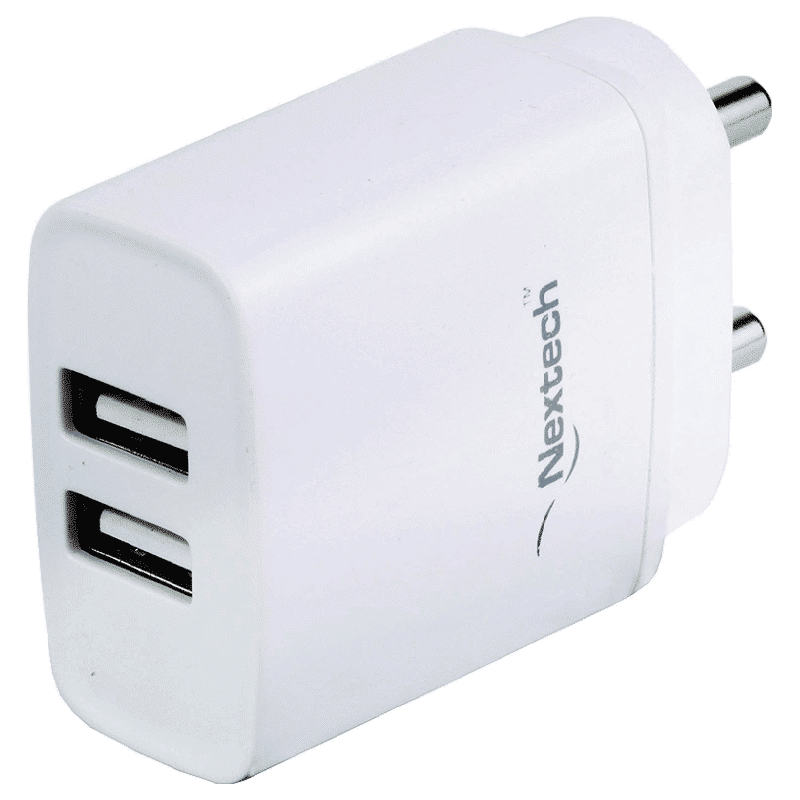 Nextech 2-Port Fast Charger (Type A to Micro USB Cable, White)_5
