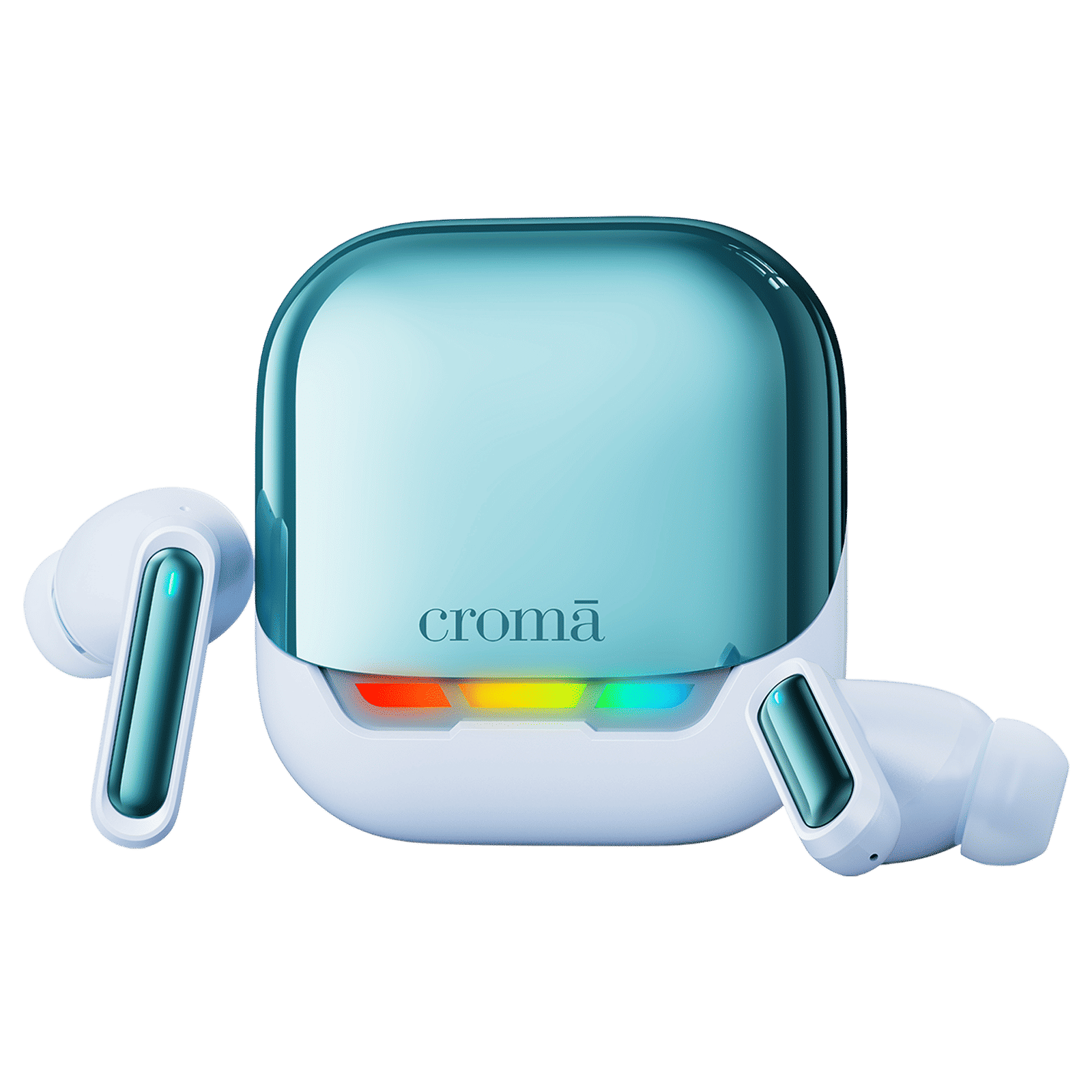 Croma TWS Earbuds with Environmental Noise Cancellation (IPX4 Sweat & Water Resistant, RGB Gaming Lights, Blue)_5