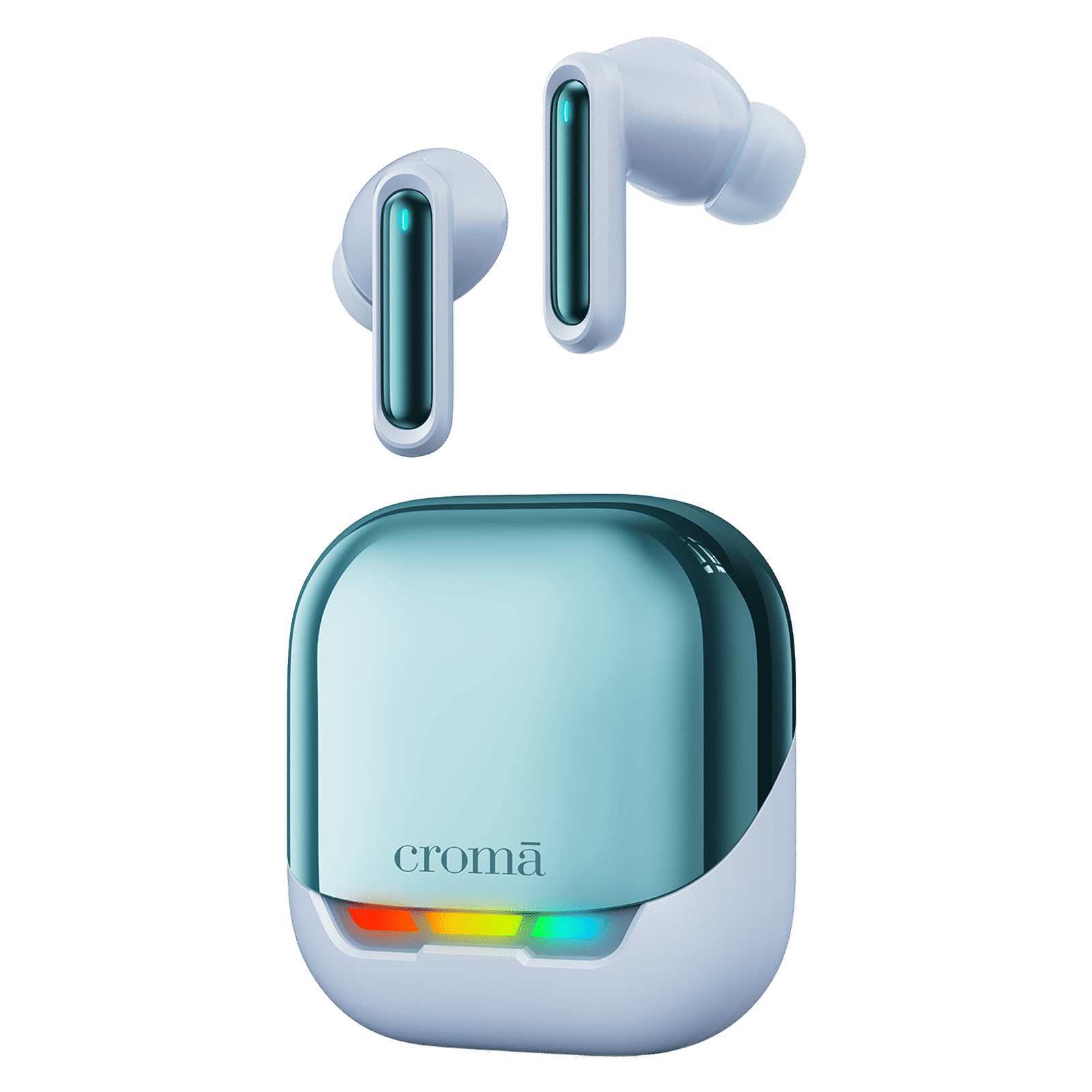 Croma TWS Earbuds with Environmental Noise Cancellation (IPX4 Sweat & Water Resistant, RGB Gaming Lights, Blue)_2
