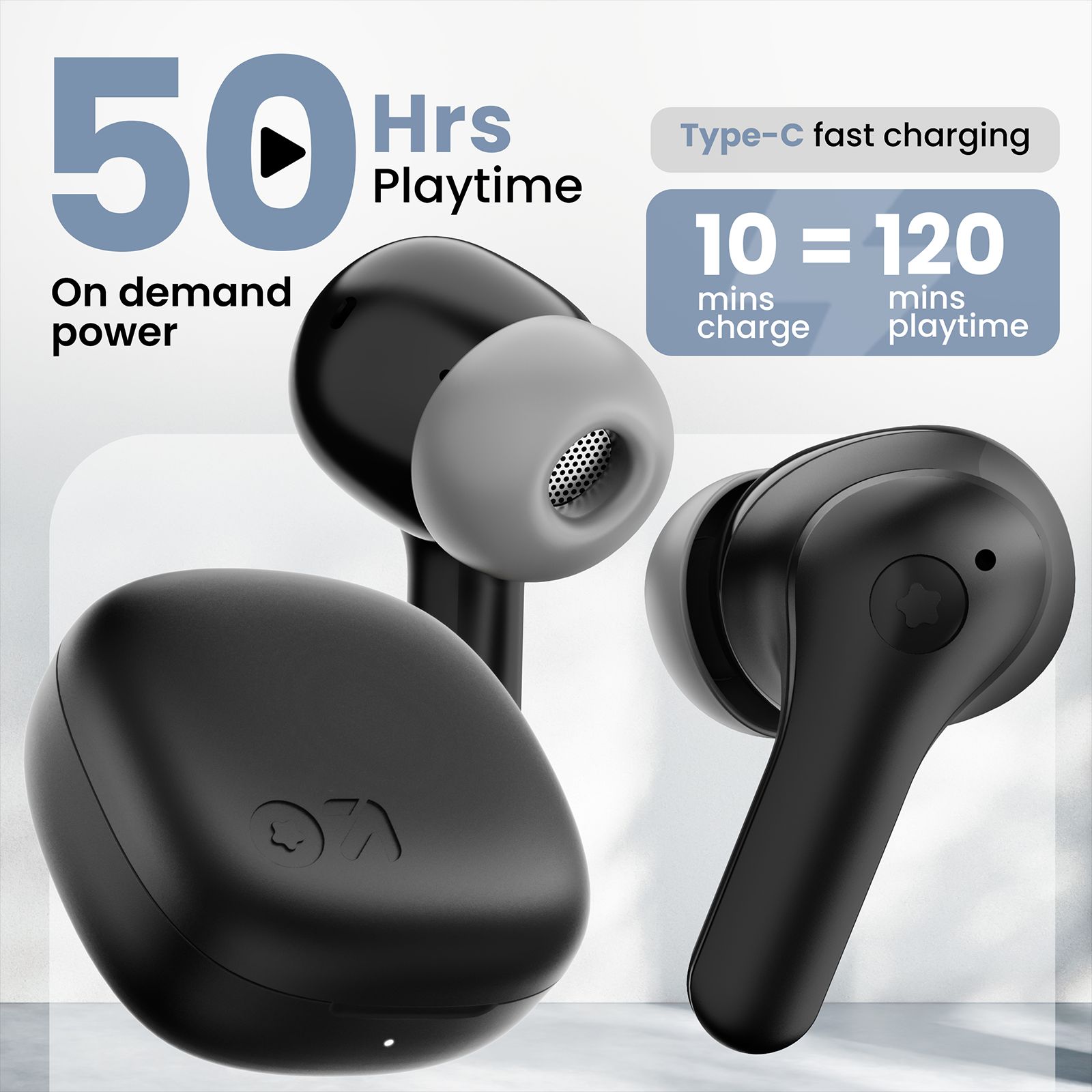 GOBOULT (formerly Boult) Cyborg TWS Earbuds with Environmental Noise Cancellation (IPX5 Water Resistant, Fast Charging, Pure Black)_12