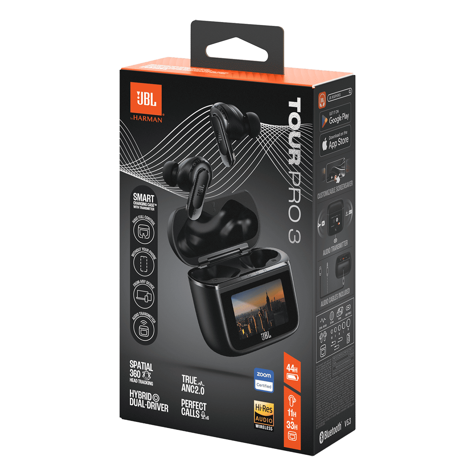JBL Tour Pro 3 TWS Earbuds with True Adaptive Noise Cancellation (IPX55 Water Resistant, Multi-Point Connection, Black) JBL Tour Pro 3 TWS Earbuds with True Adaptive Noise Cancellation (IPX55 Water Resistant, Multi-Point Connection, Black)_13