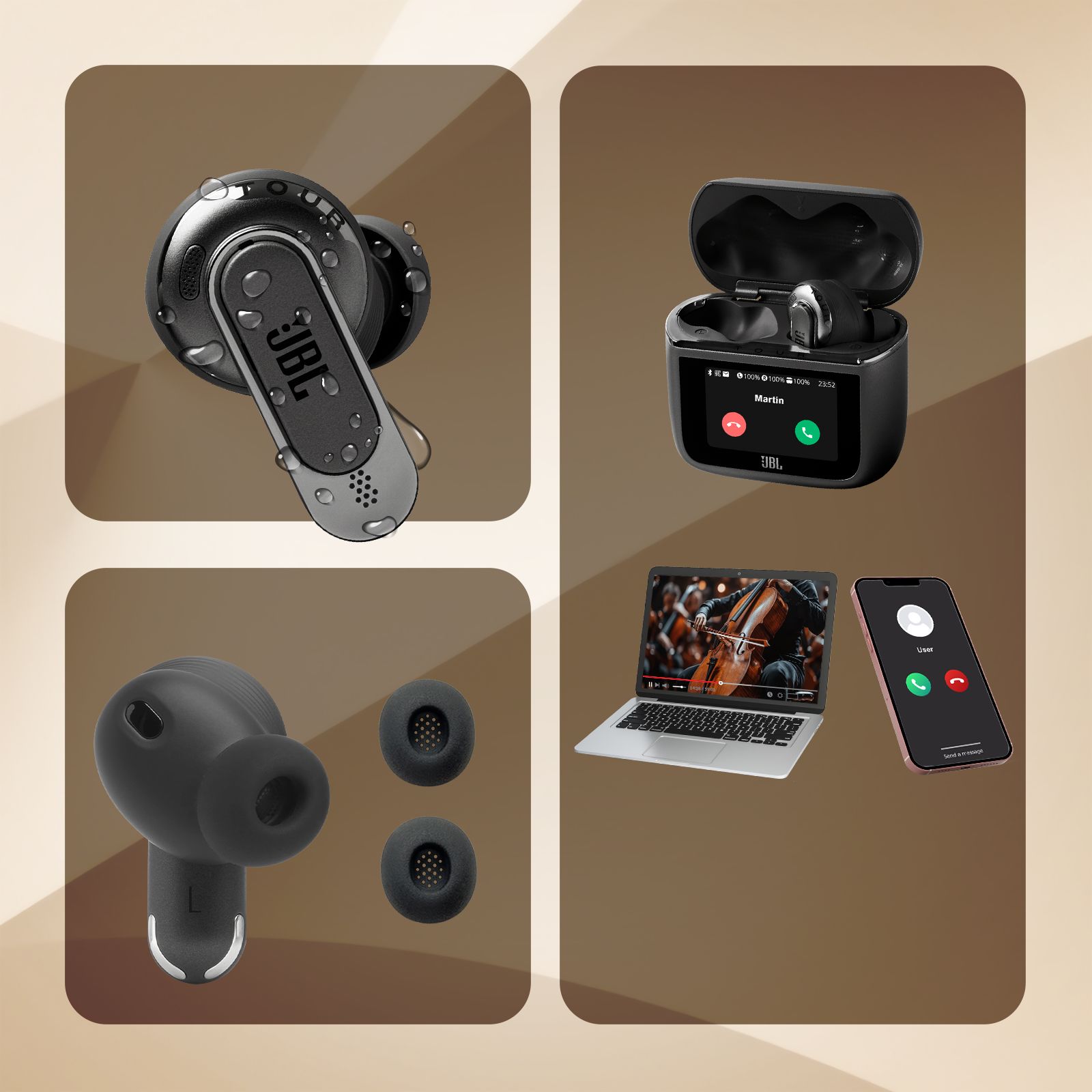 JBL Tour Pro 3 TWS Earbuds with True Adaptive Noise Cancellation (IPX55 Water Resistant, Multi-Point Connection, Black) JBL Tour Pro 3 TWS Earbuds with True Adaptive Noise Cancellation (IPX55 Water Resistant, Multi-Point Connection, Black)_15