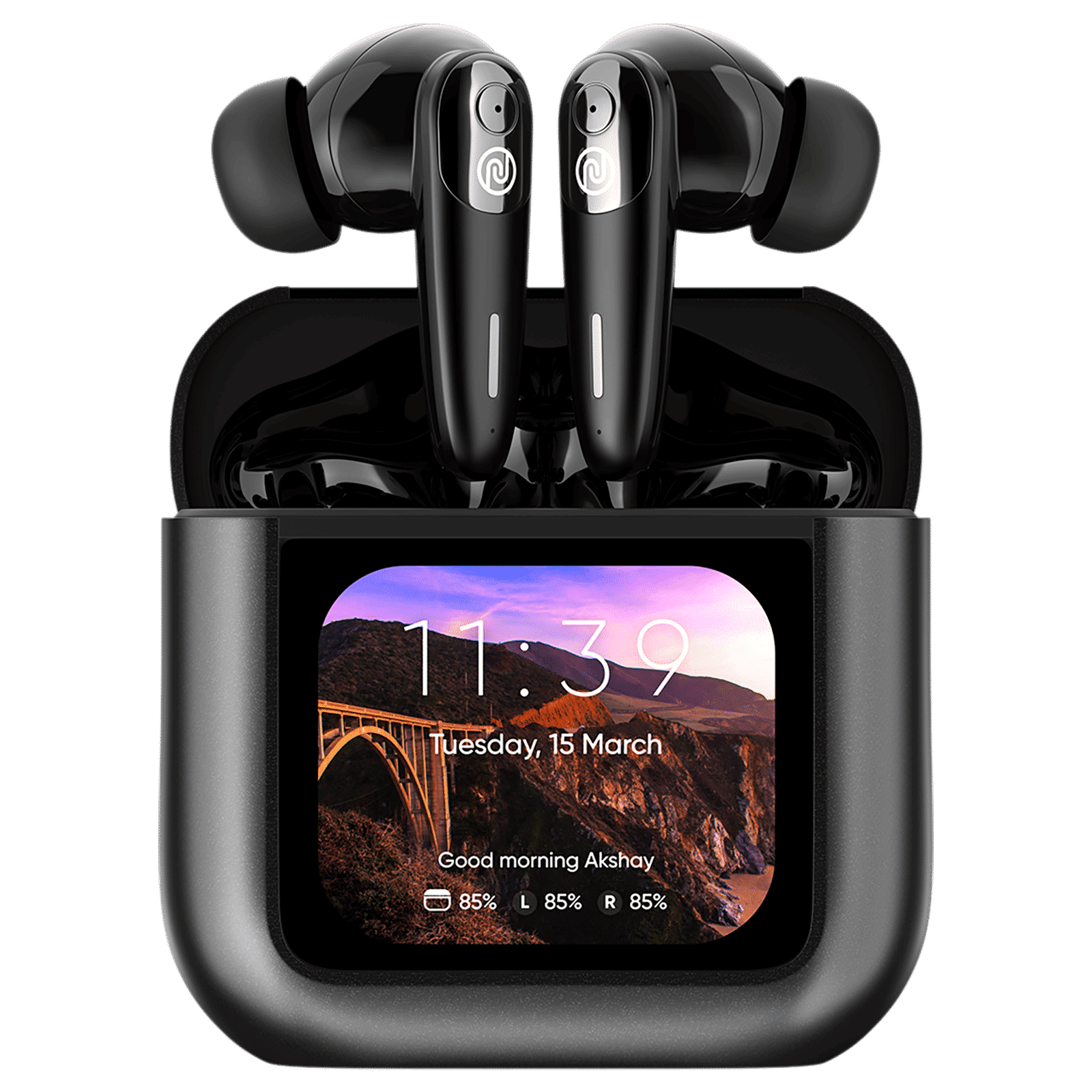 noise View Buds AUDHDPHNVIEWBUDBLK TWS Earbuds with Active Noise Cancellation (IPX4 Water Resistant, In-Built EQ Modes, Metallic Black)_1