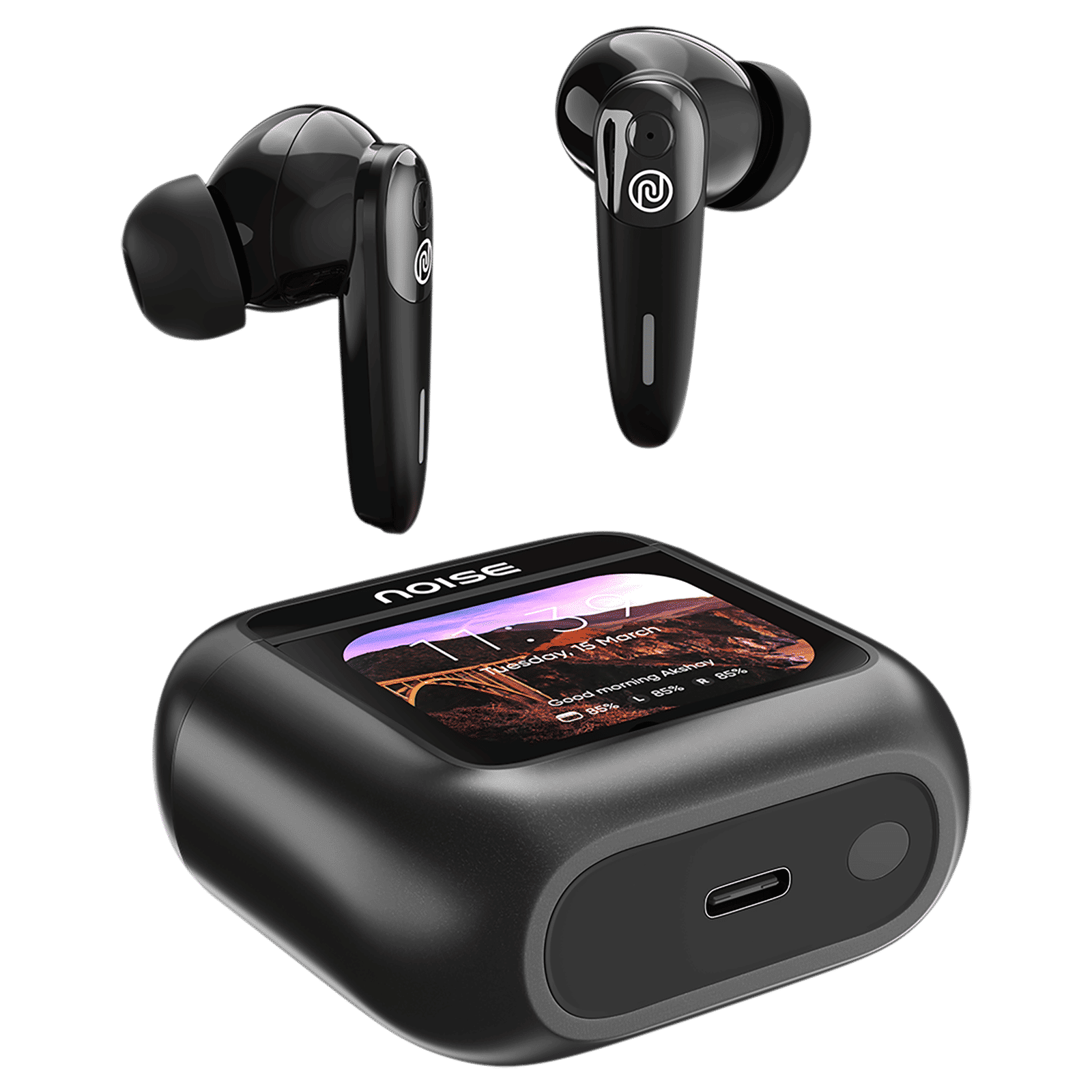 noise View Buds AUDHDPHNVIEWBUDBLK TWS Earbuds with Active Noise Cancellation (IPX4 Water Resistant, In-Built EQ Modes, Metallic Black)_5