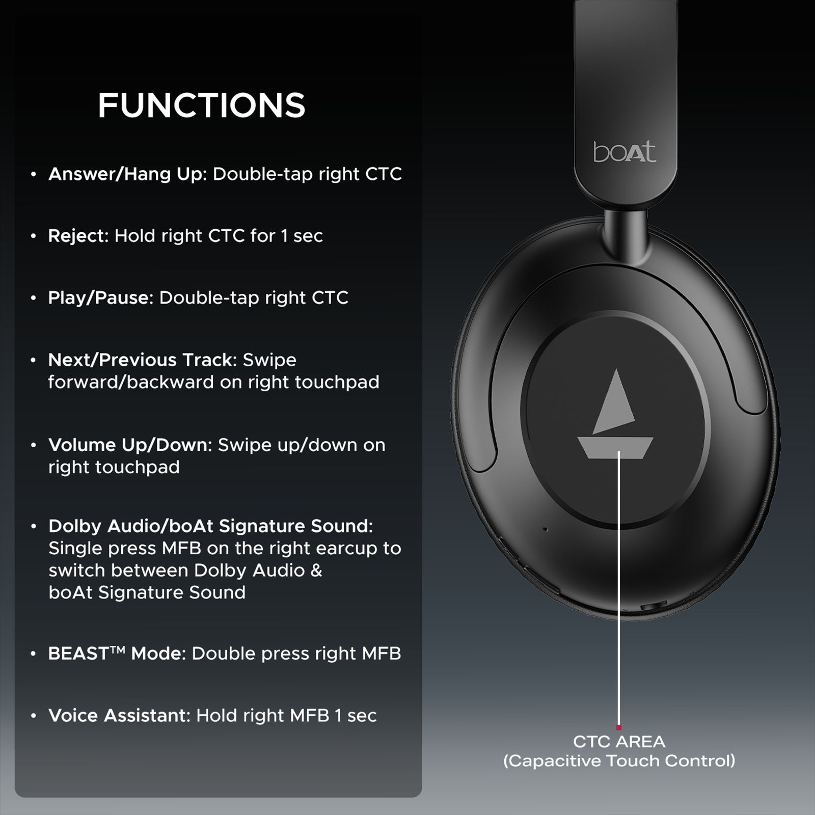 boAt Rockerz 650 Pro Bluetooth Headphone with Mic (80 Hours Playback, Over Ear, Iris Black)_3