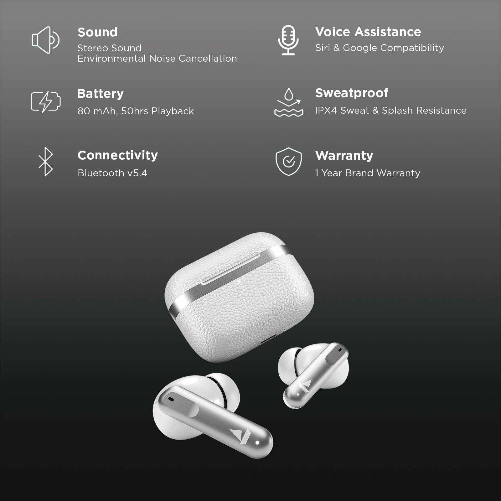 boAt Airdopes 111v2 TWS Earbuds with Environmental Noise Cancellation (IPX4 Splash & Sweat Resistance, ASAP Charge, Ivory White) _2